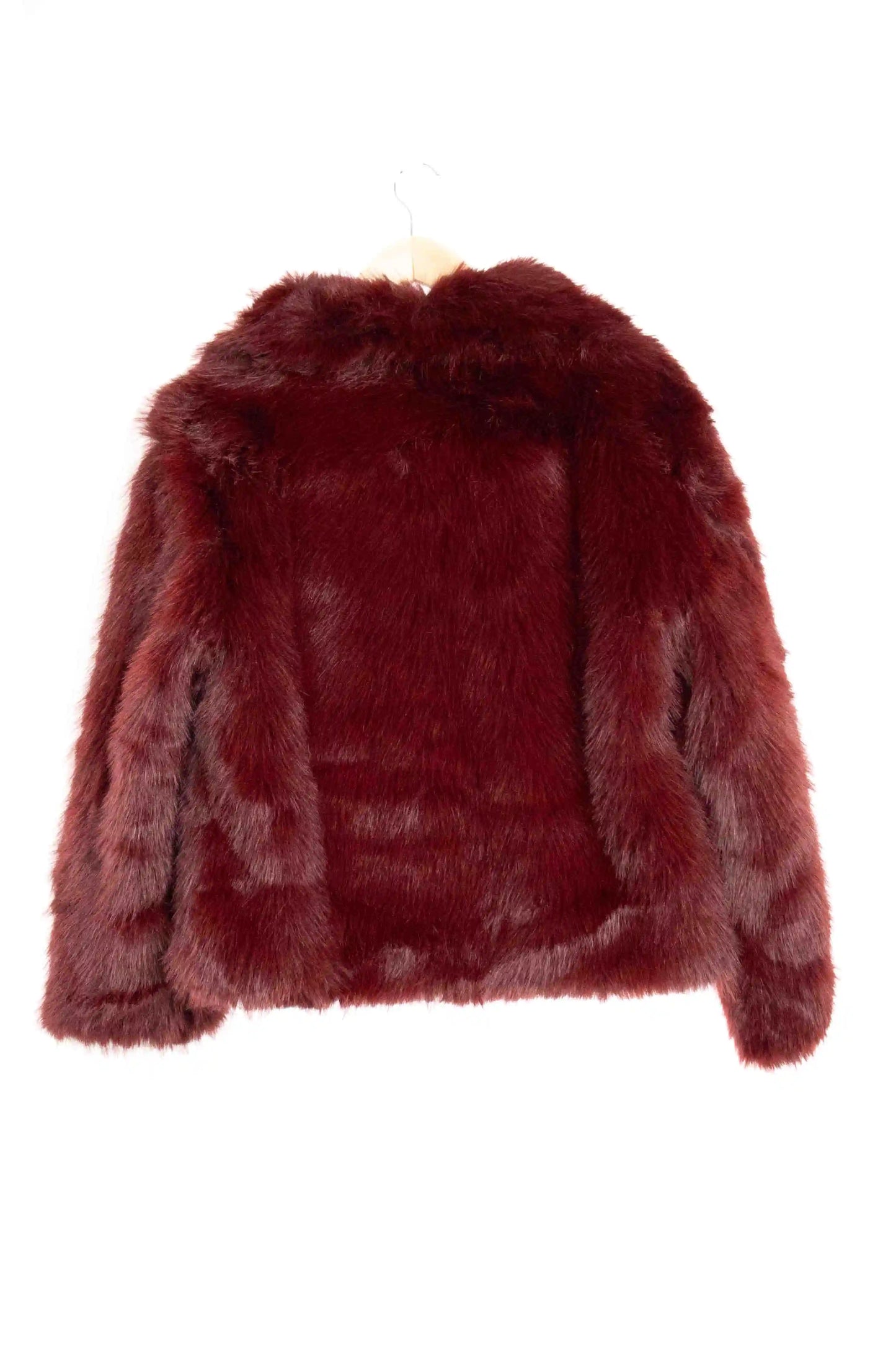 Chaqueta de pelo sintético con corte recto y estilo elegante