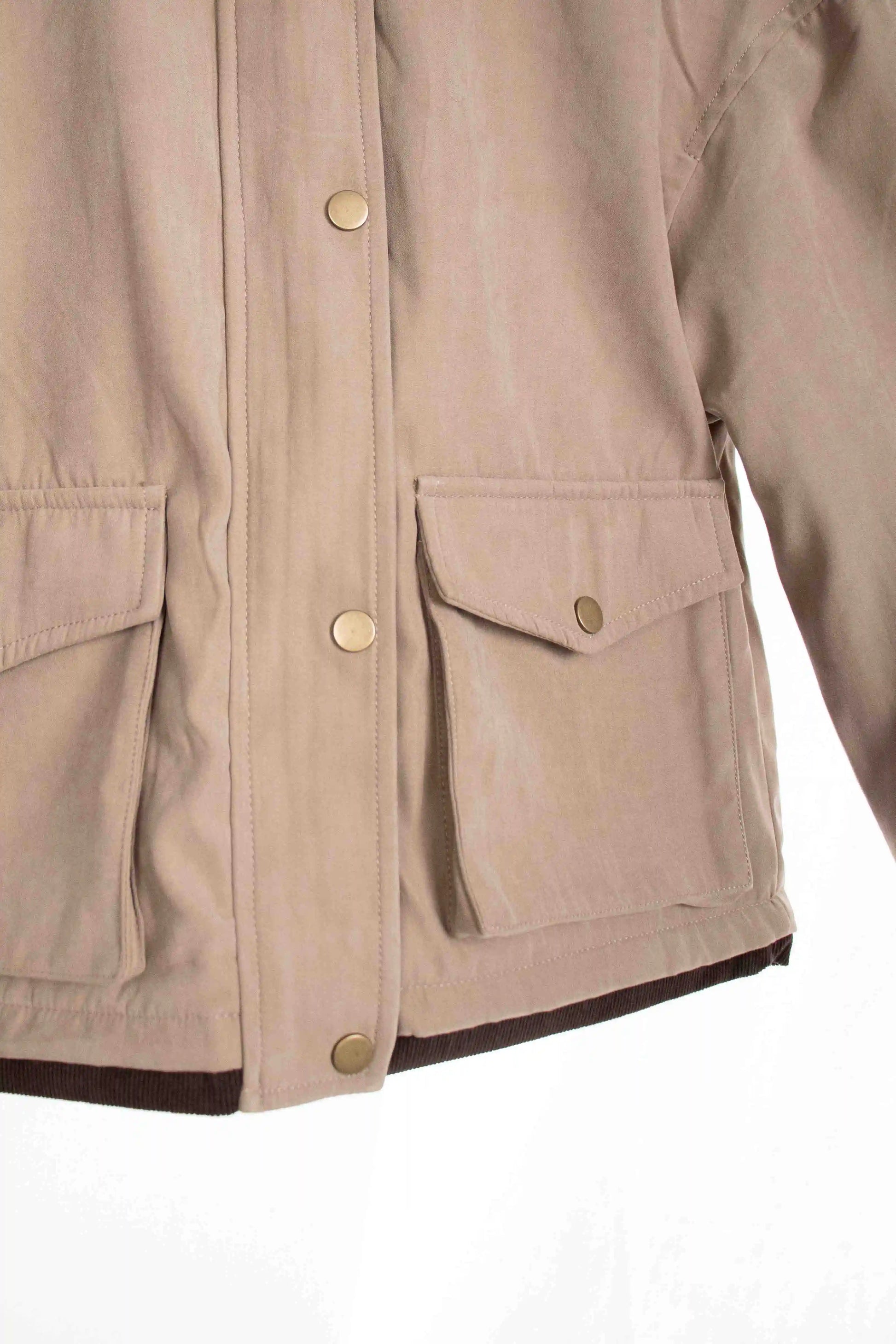 chaqueta corta estilo workwear con cuello contrastado Khaki XL