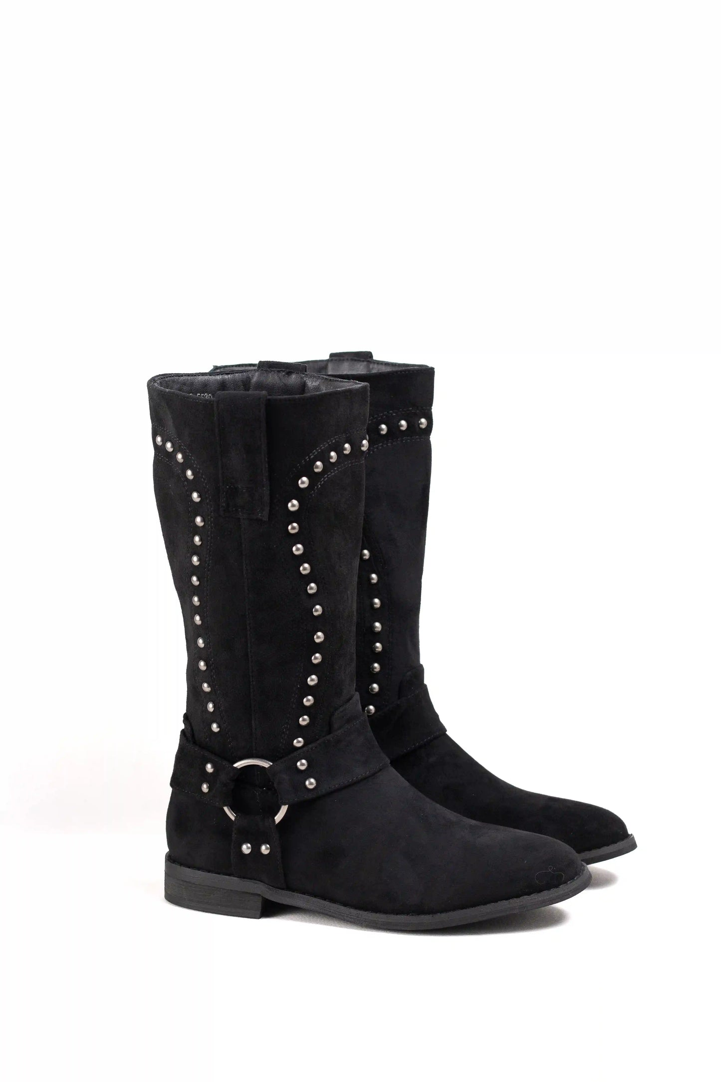 Botas camperas con tachuelas y hebilla estilo cowboy western