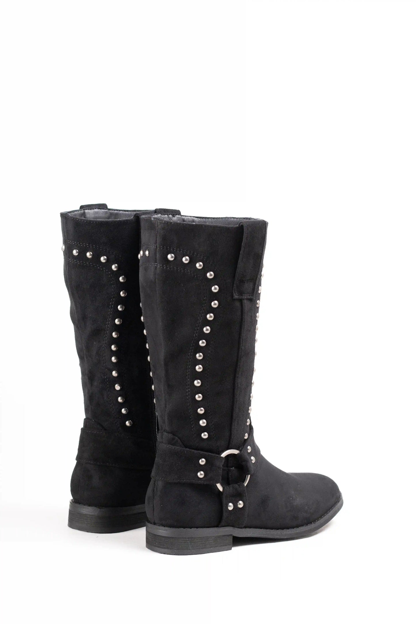 Botas camperas con tachuelas y hebilla estilo cowboy western