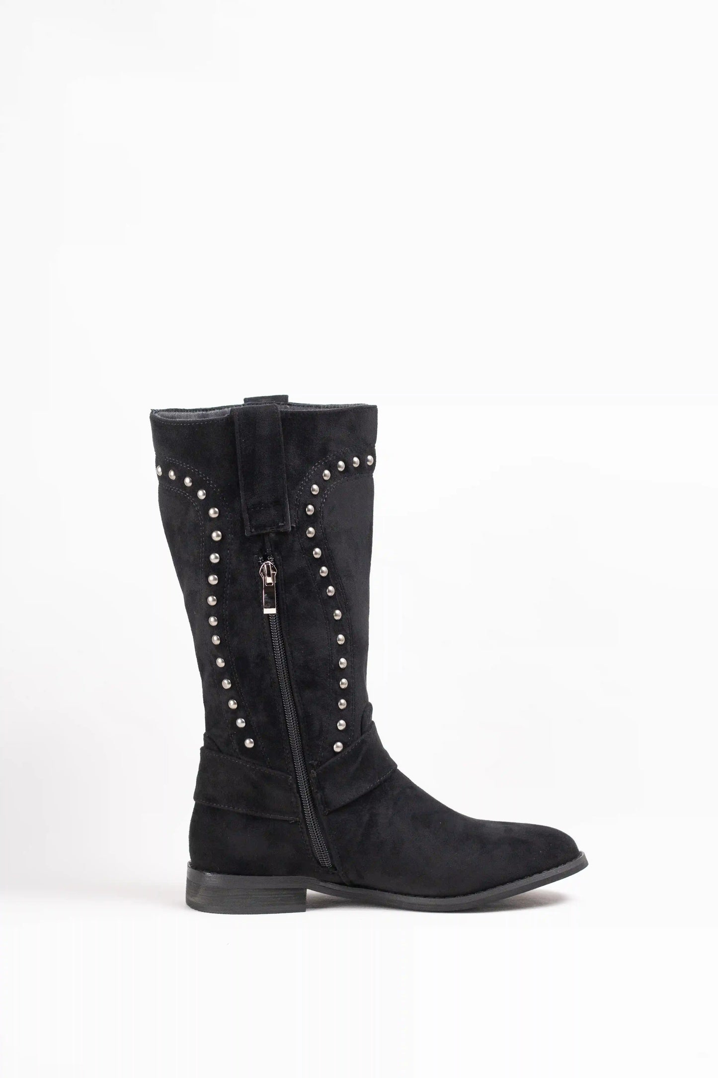 botas camperas con tachuelas y hebilla estilo cowboy western Black 39