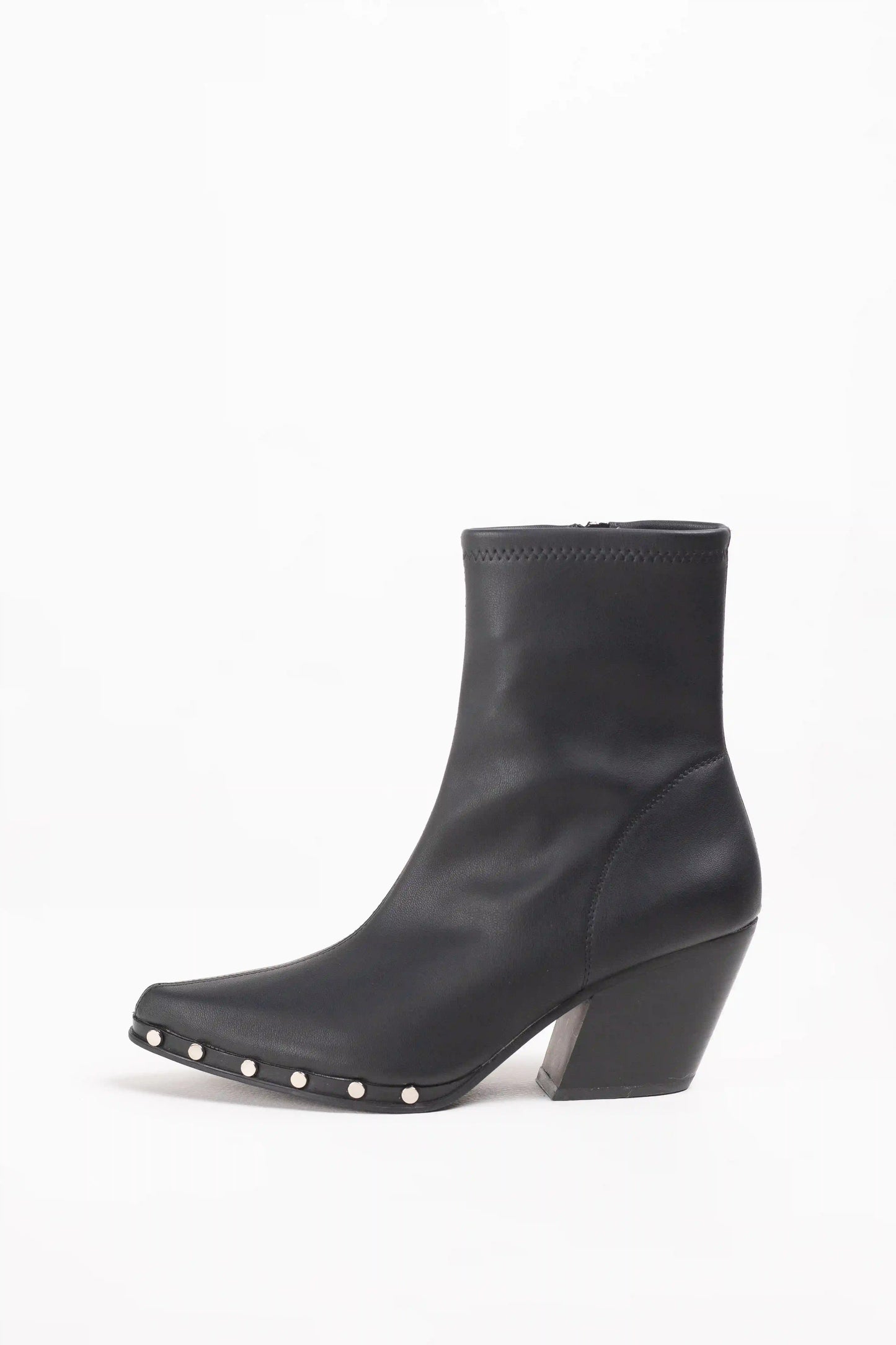 Botines cowboy mujer con tacón medio y tachuelas metálicas en piel sintética