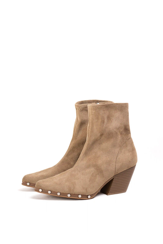 botines cowboy mujer con tacon medio y tachuelas metalicas en piel sintetica Black 40