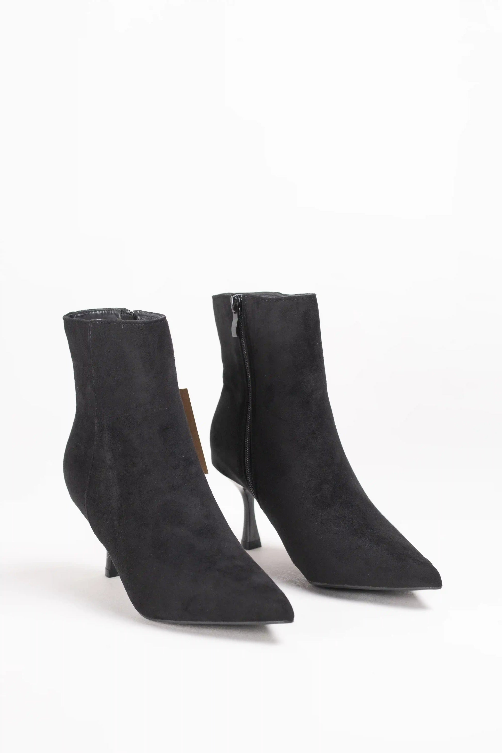 botines mujer tacon fino de aguja y punta fina elegante Negro 37