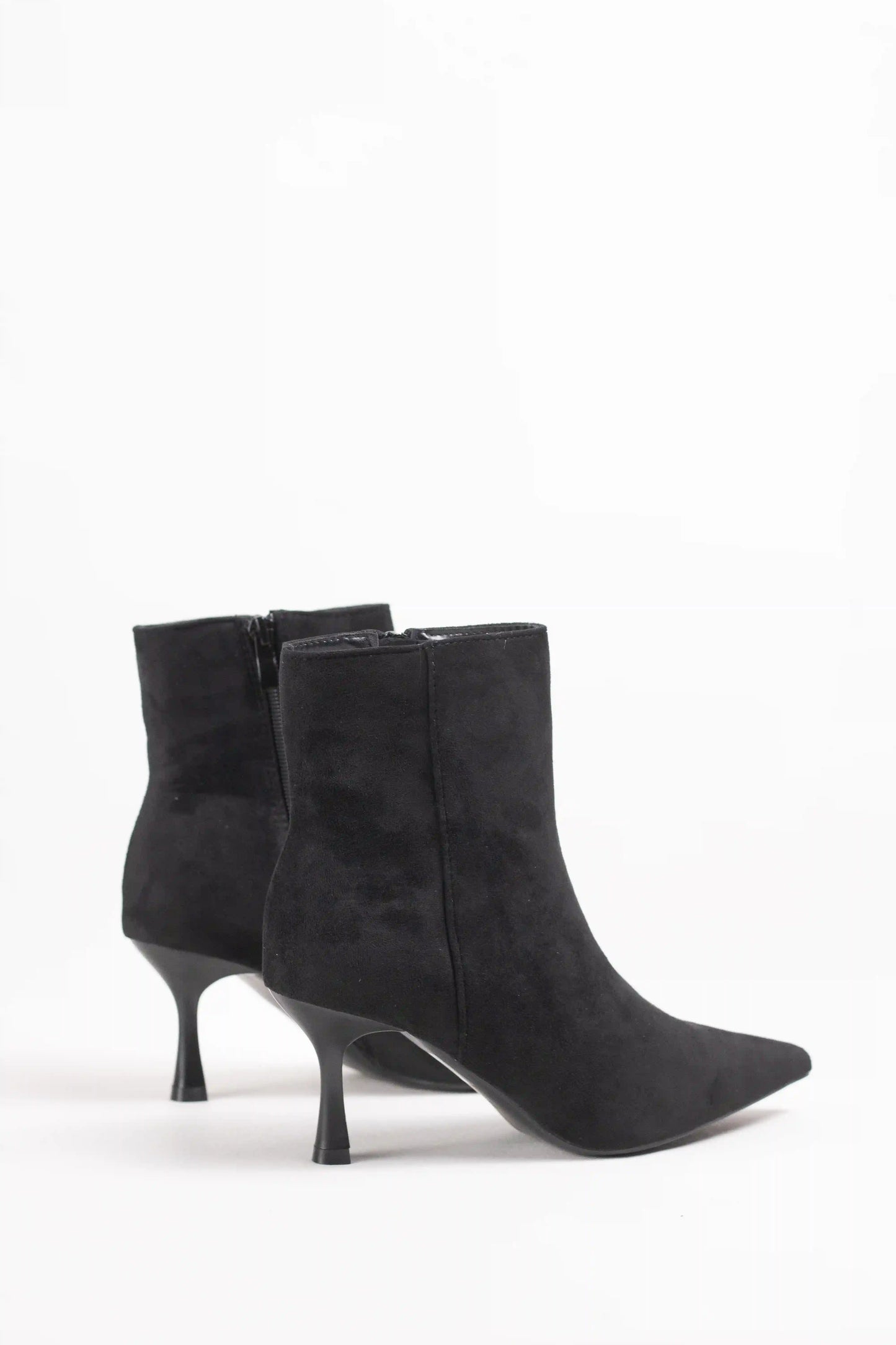 botines mujer tacon fino de aguja y punta fina elegante Negro 36