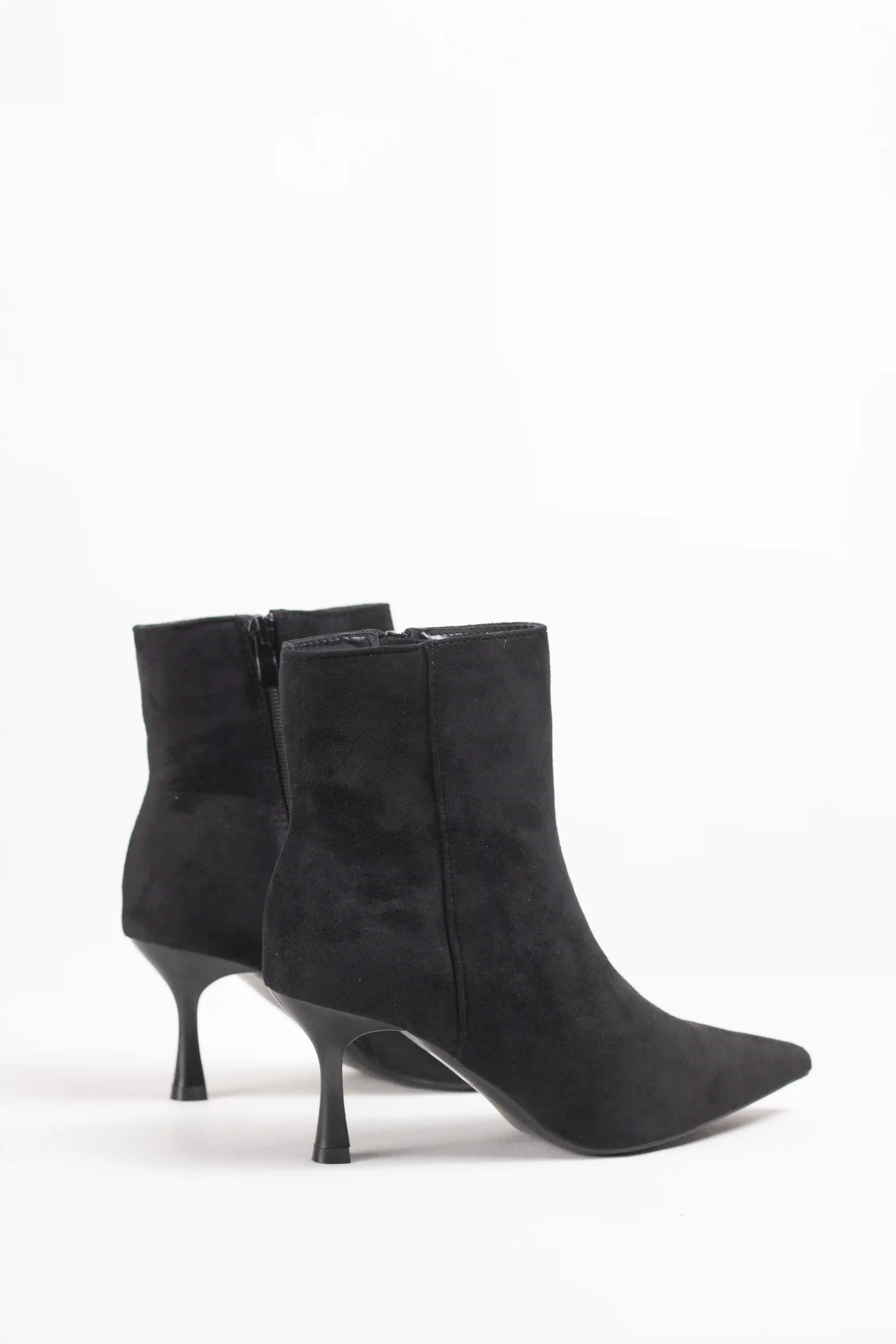 botines mujer tacon fino de aguja y punta fina elegante Negro 36