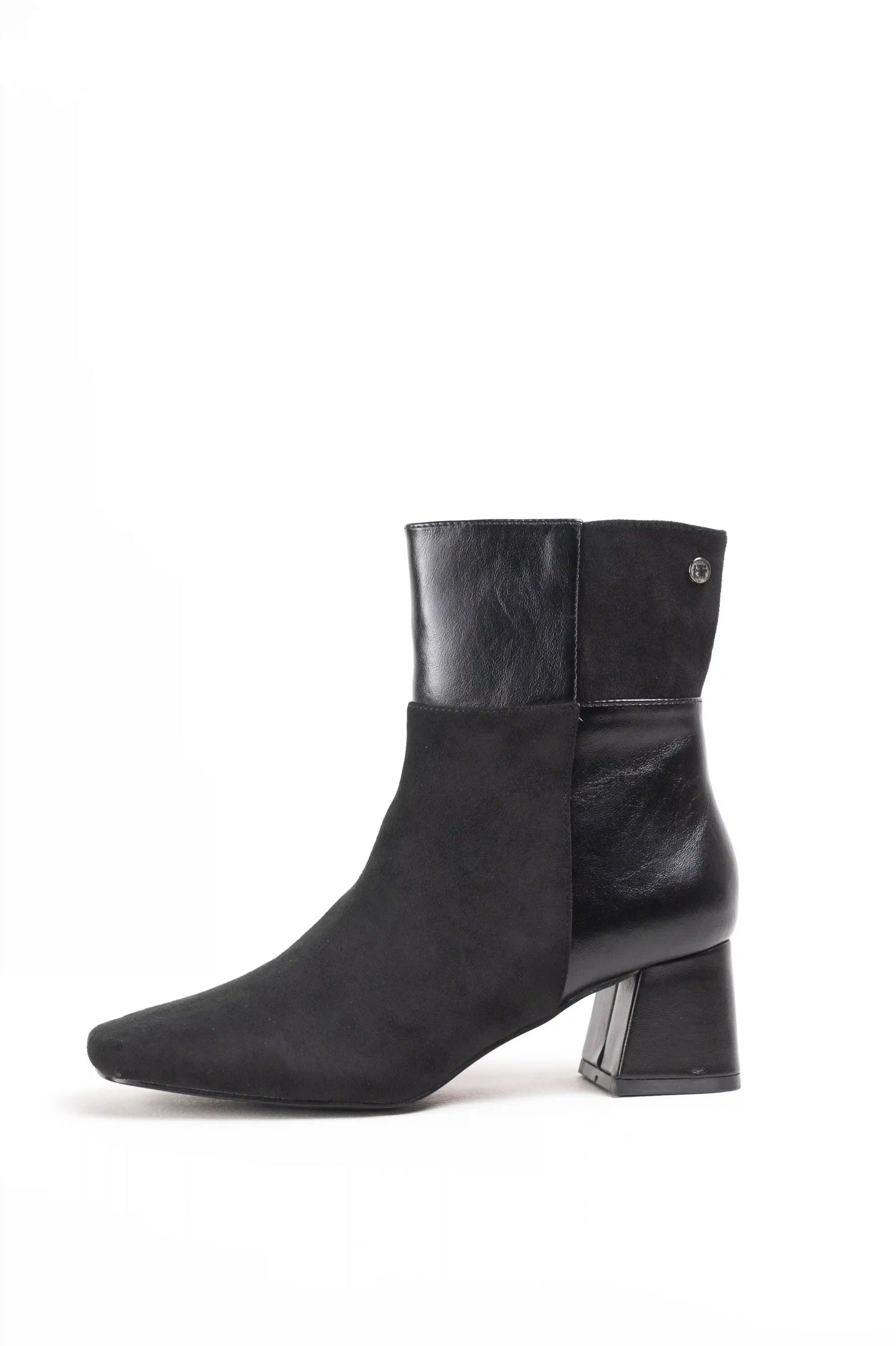 Botines combinados de tacón medio mujer