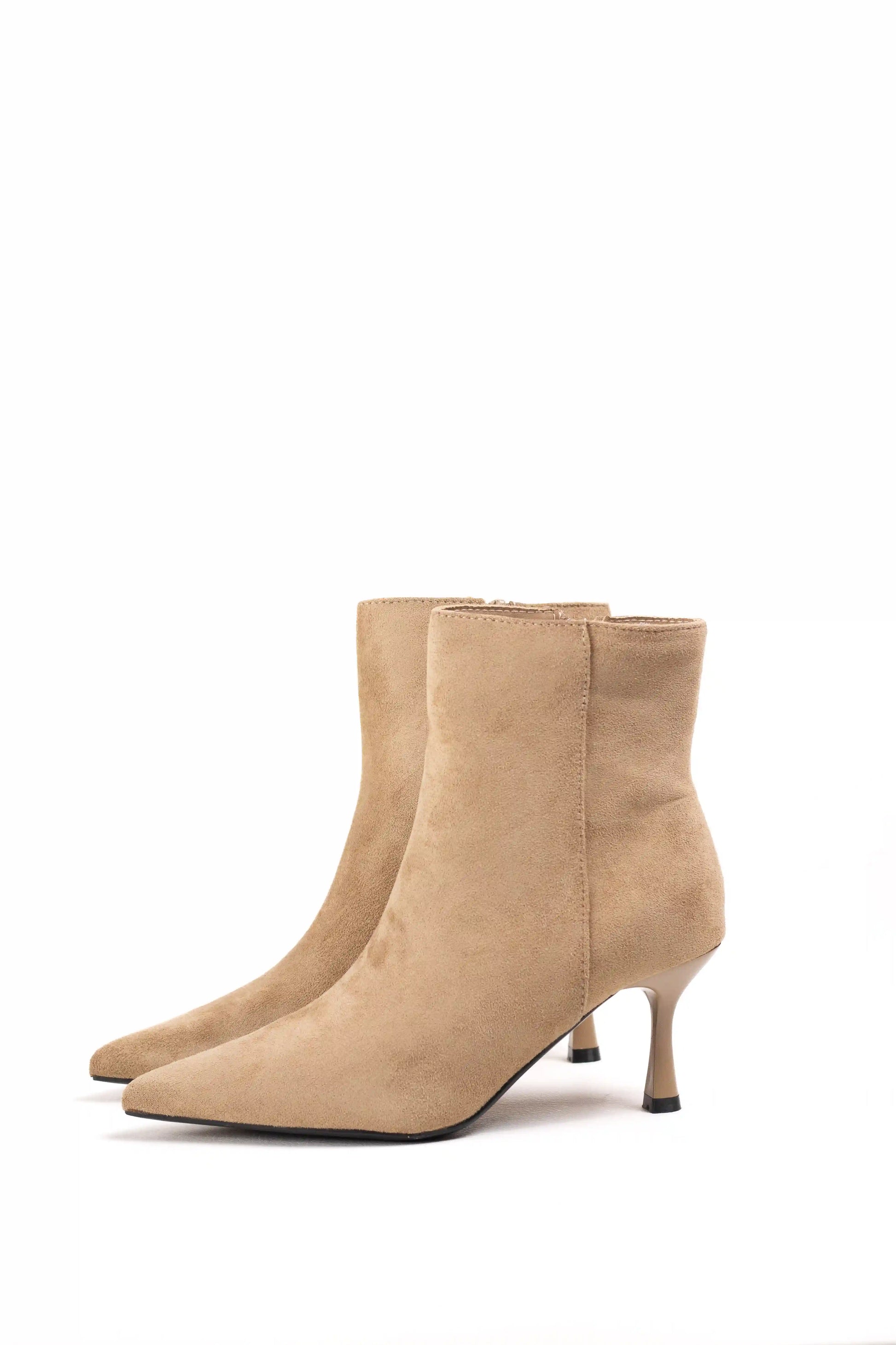 botines mujer tacon fino de aguja y punta fina elegante Khaki 36