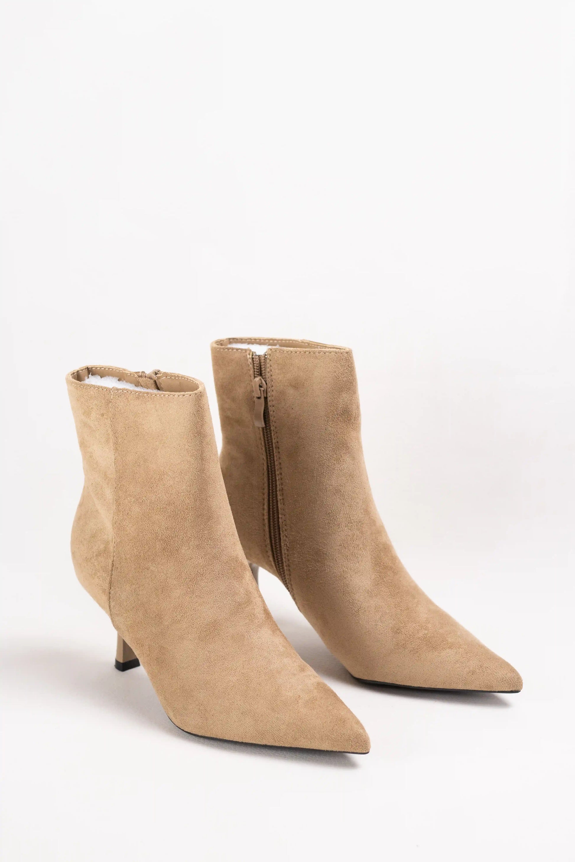 botines mujer tacon fino de aguja y punta fina elegante Khaki 37