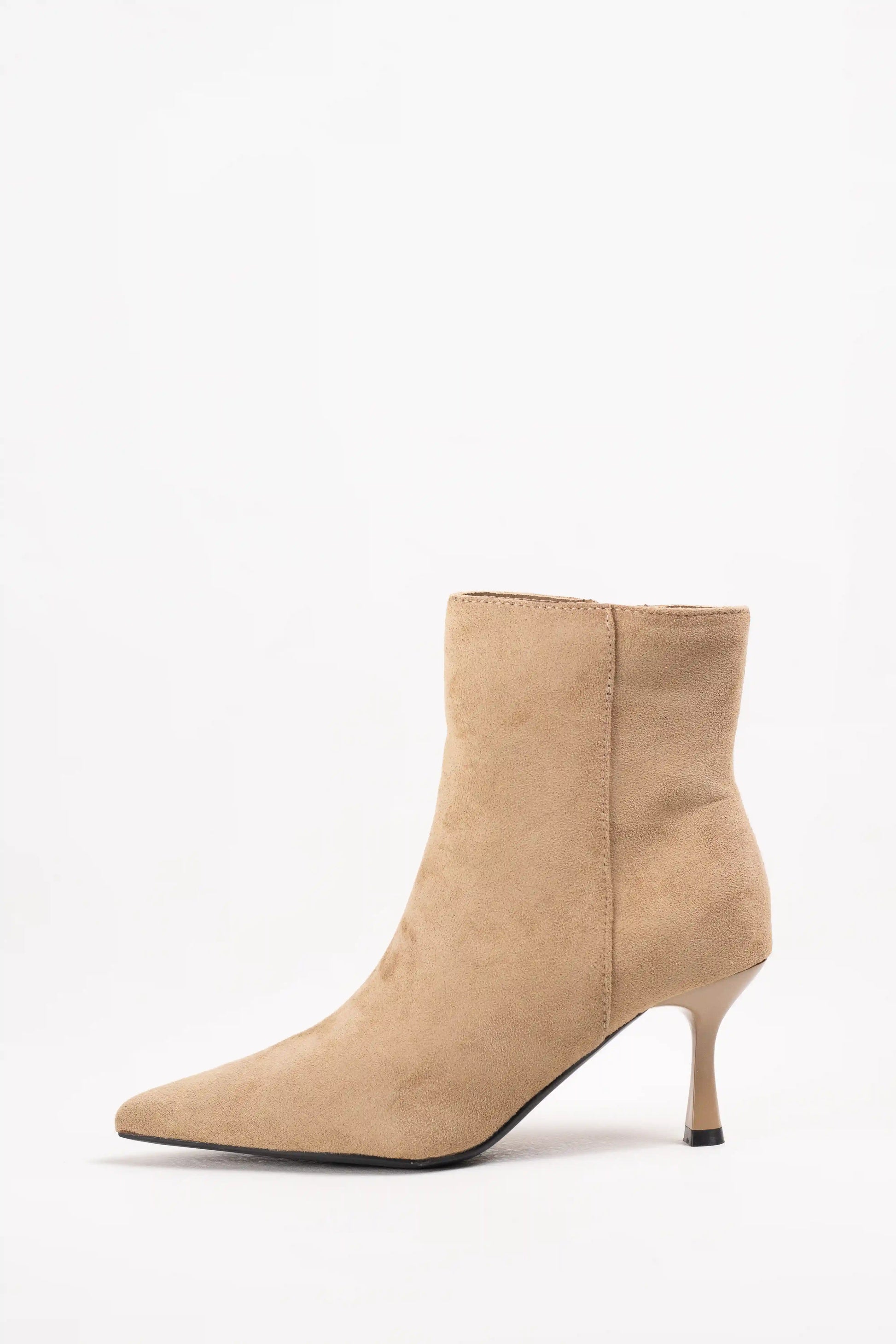 botines mujer tacon fino de aguja y punta fina elegante Khaki 39