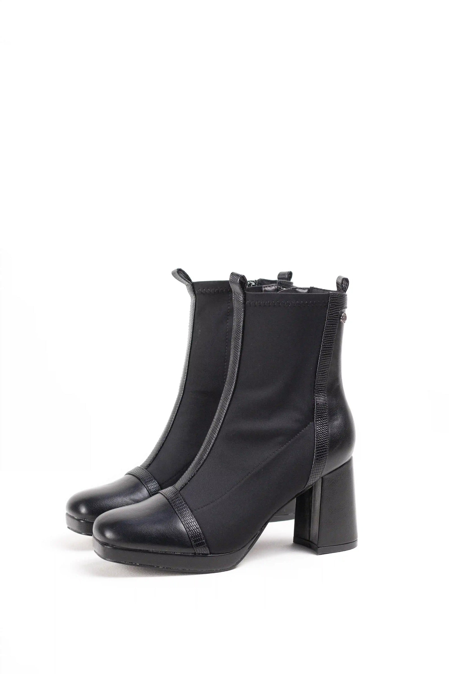 Botines de tacón ancho con plataforma mujer