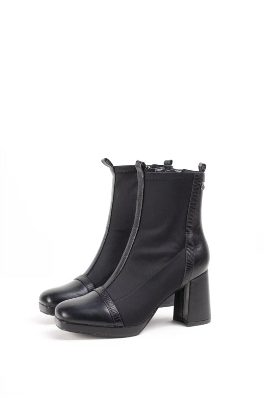 Botines de tacón ancho con plataforma mujer