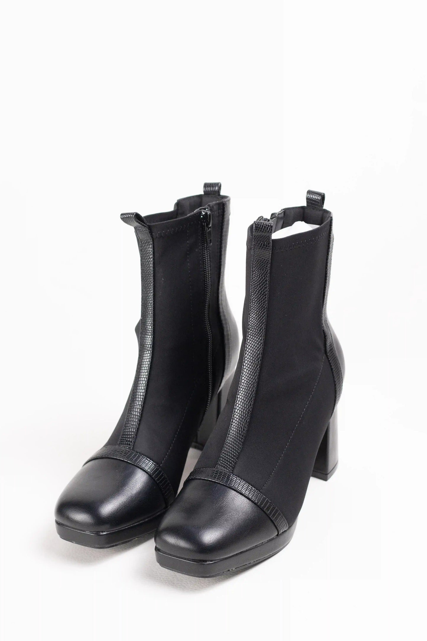 Botines de tacón ancho con plataforma mujer