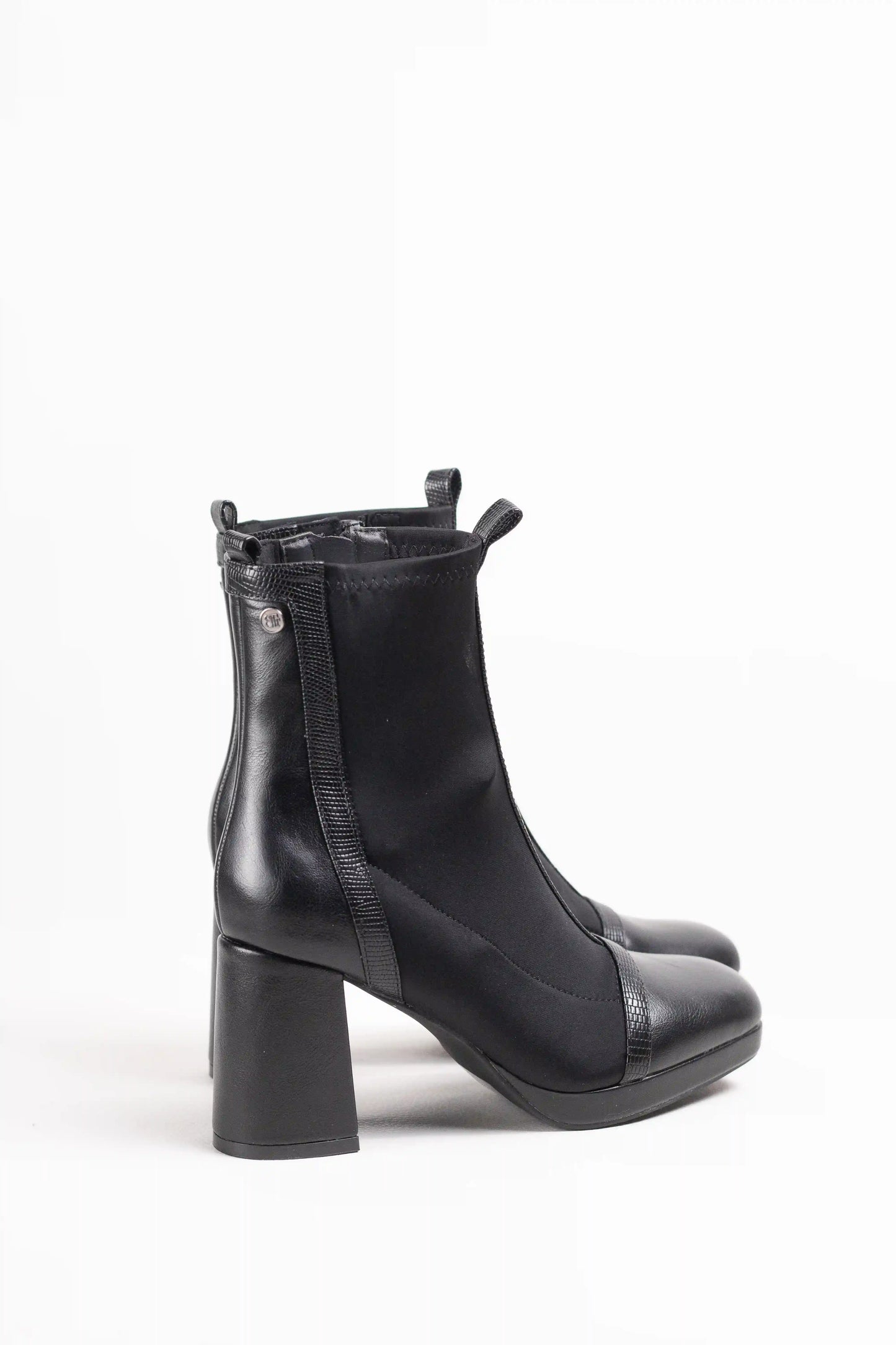 Botines de tacón ancho con plataforma mujer