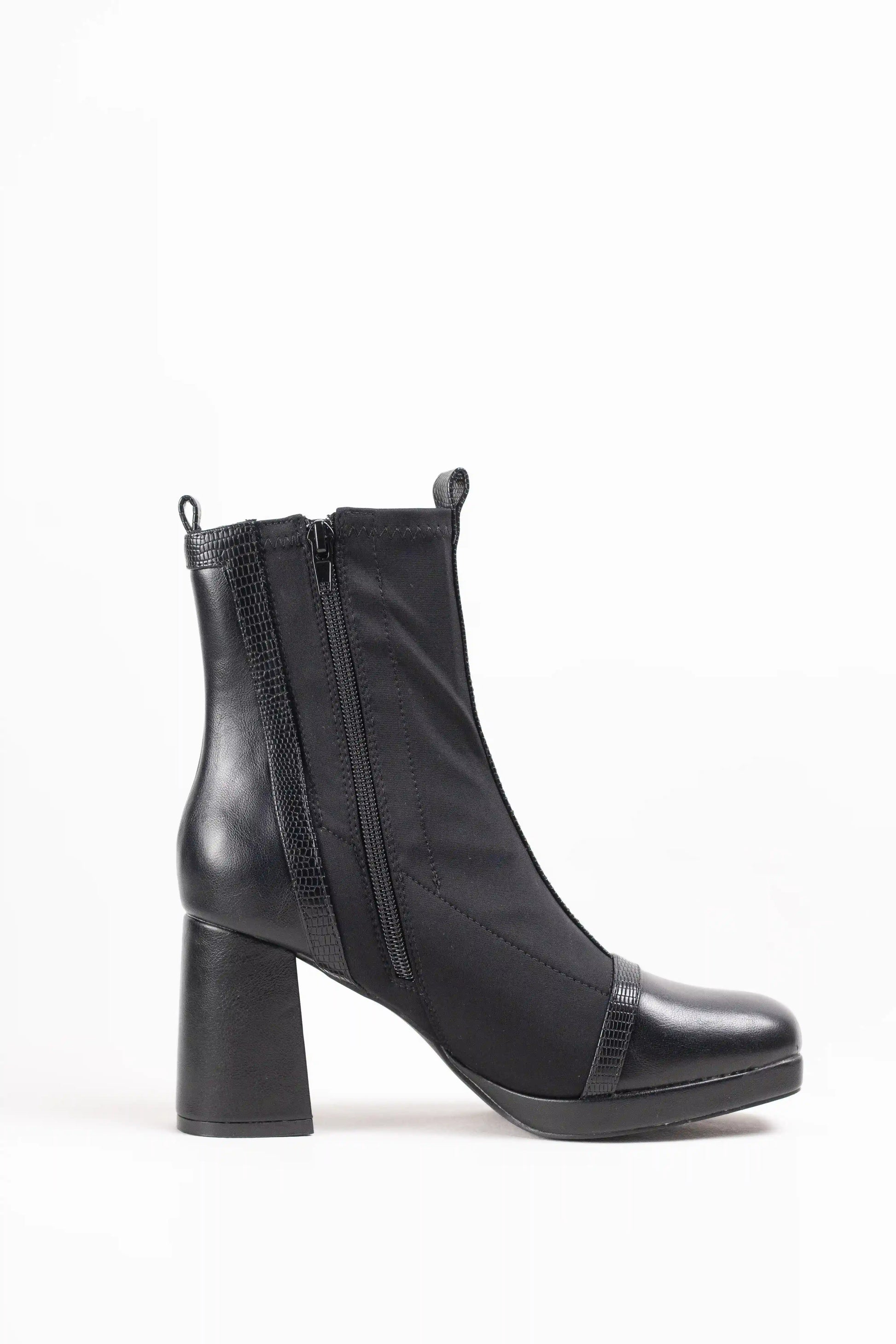 botines de tacon ancho con plataforma mujer Black 38