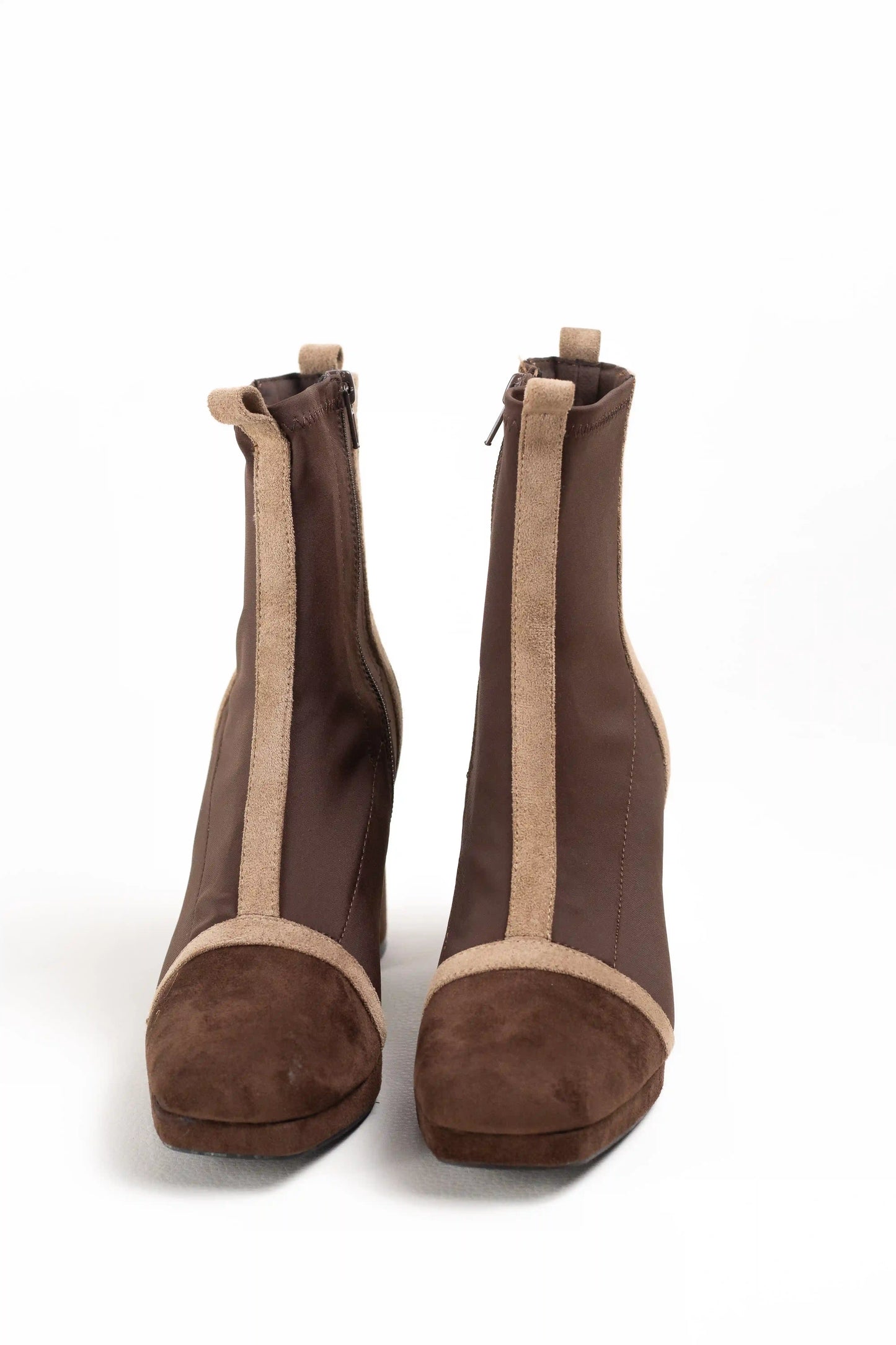 Botines de tacón ancho con plataforma mujer