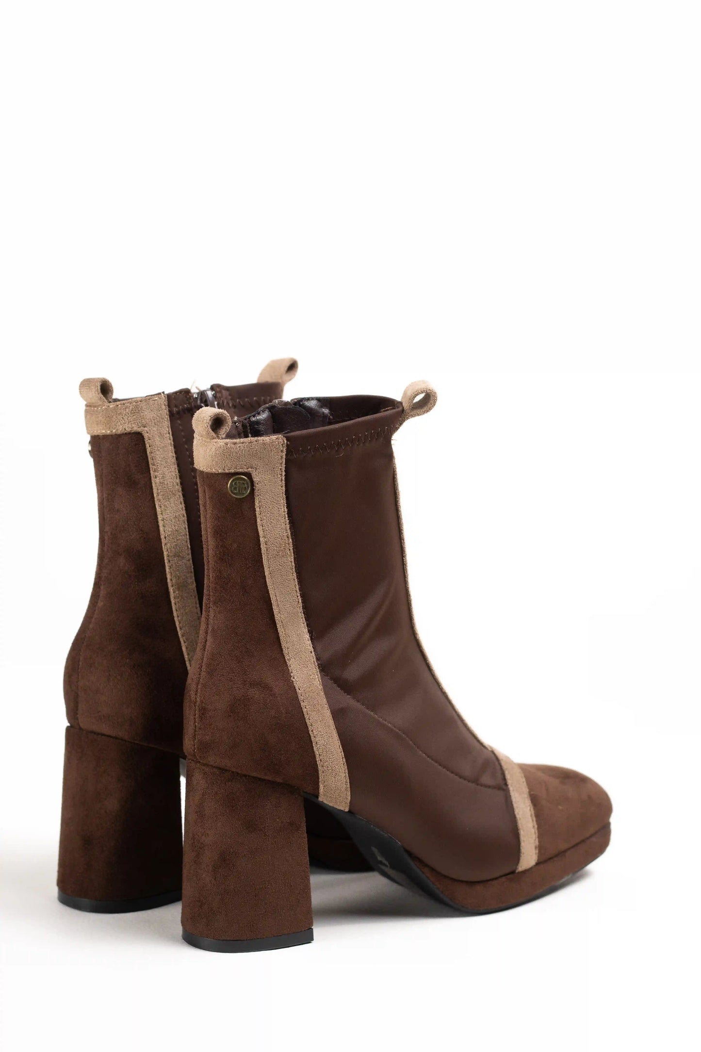 Botines de tacón ancho con plataforma mujer