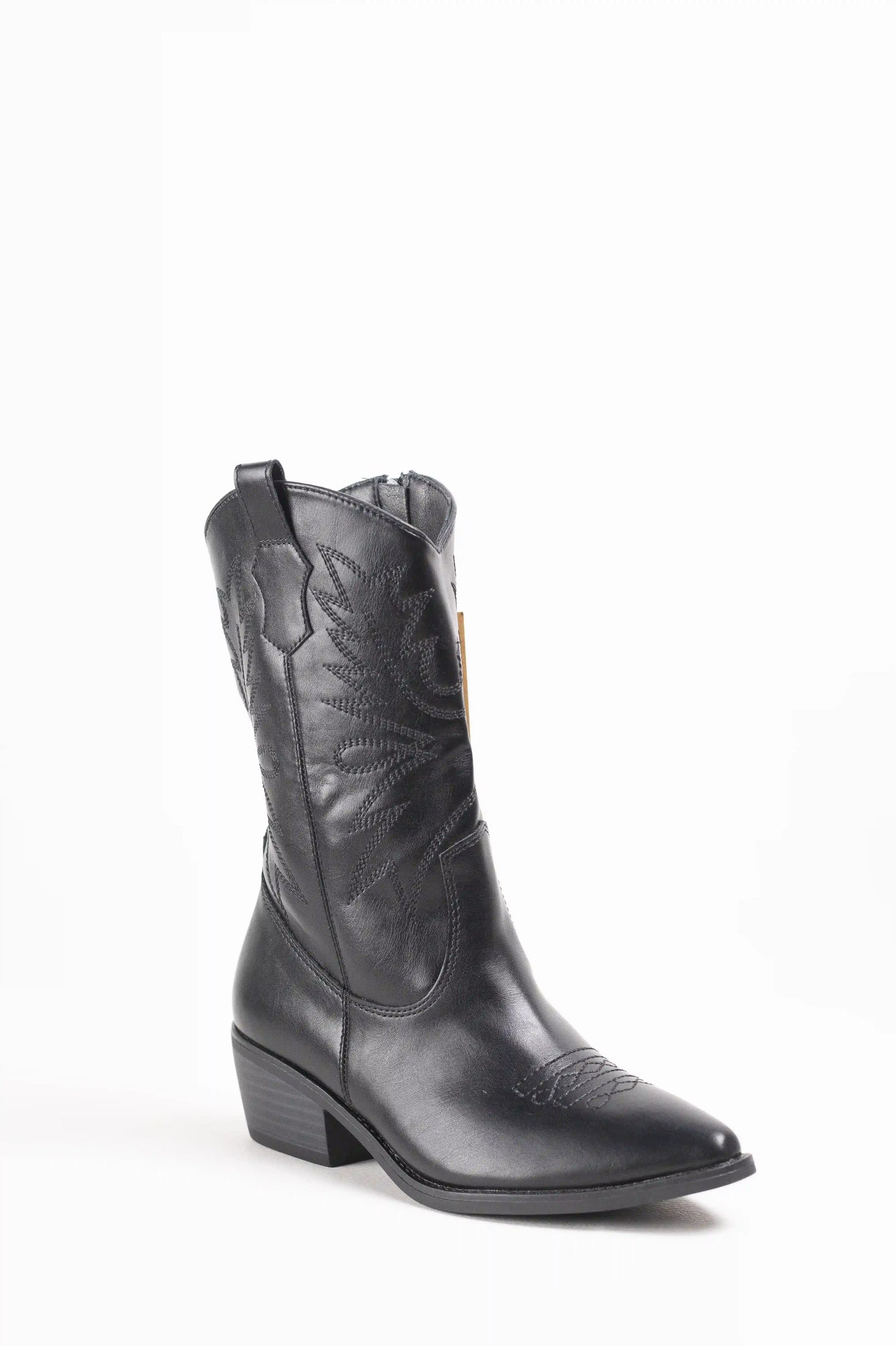 botines cowboy con bordados estilo western y tacon cubano Negro 39