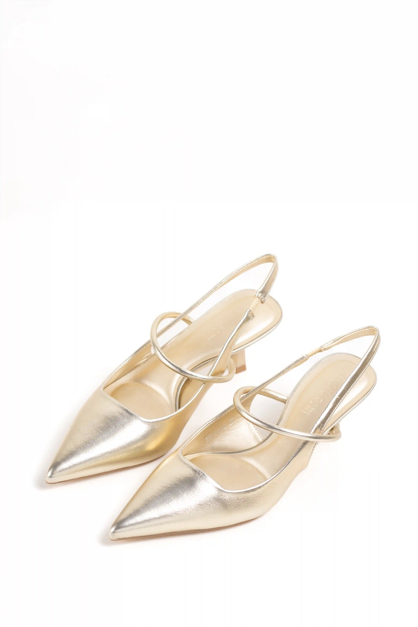 Zapatos de Tacón de Aguja con Tiras Cruzadas y Acabado Metalizado