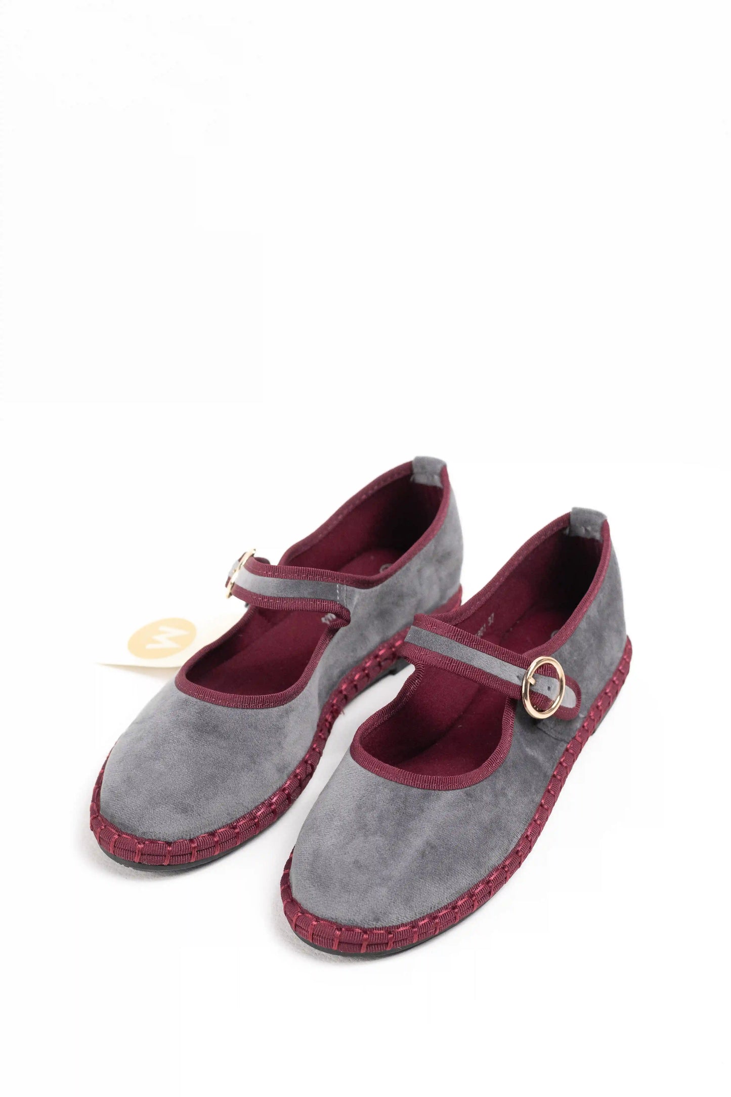 Bailarinas de Ante con Tira Mary Jane y Ribete de Contraste