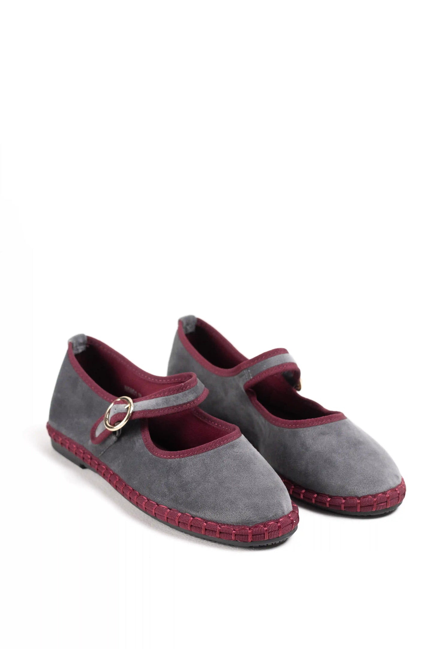 Bailarinas de Ante con Tira Mary Jane y Ribete de Contraste