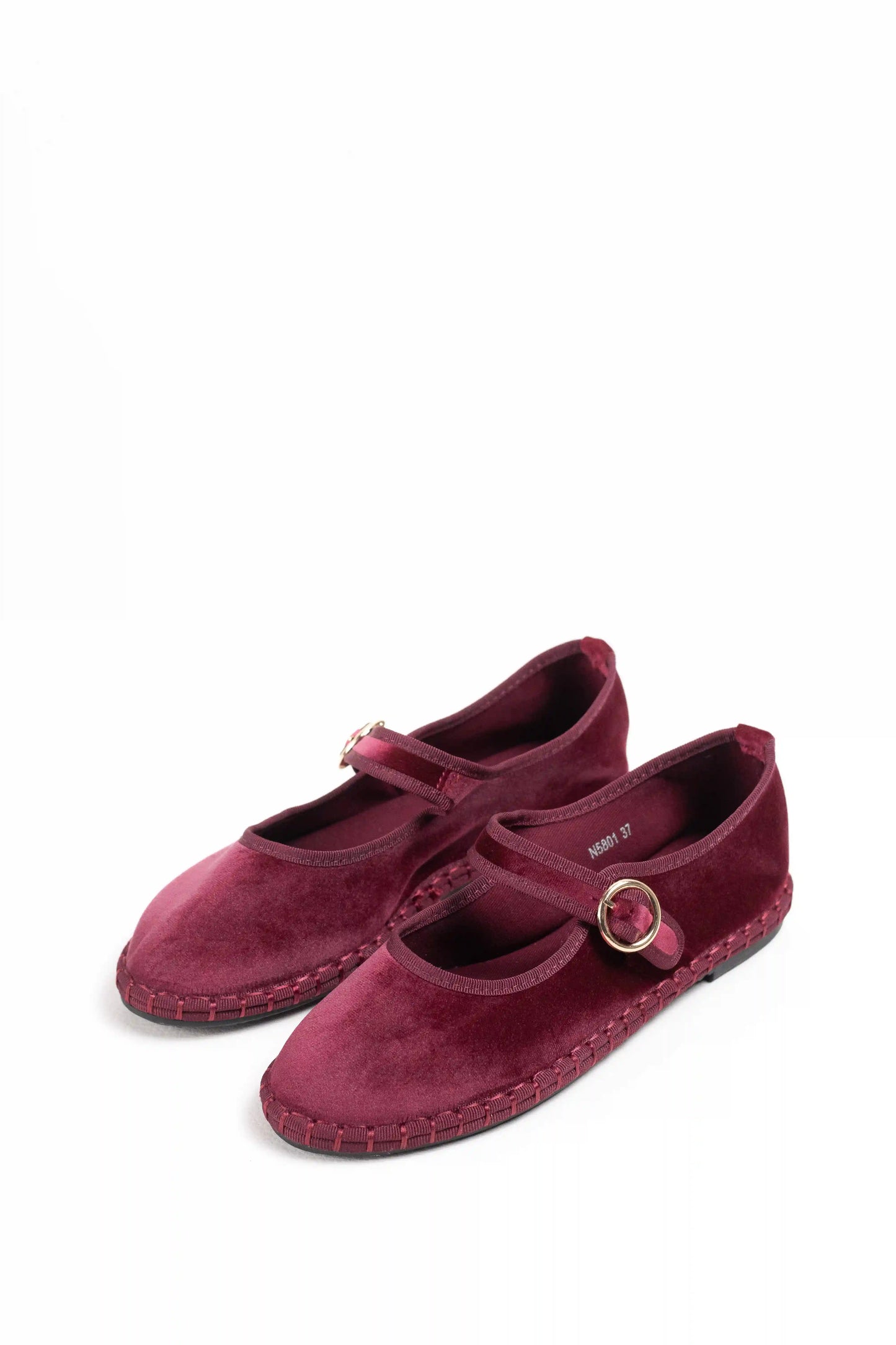 Bailarinas de Ante con Tira Mary Jane y Ribete de Contraste