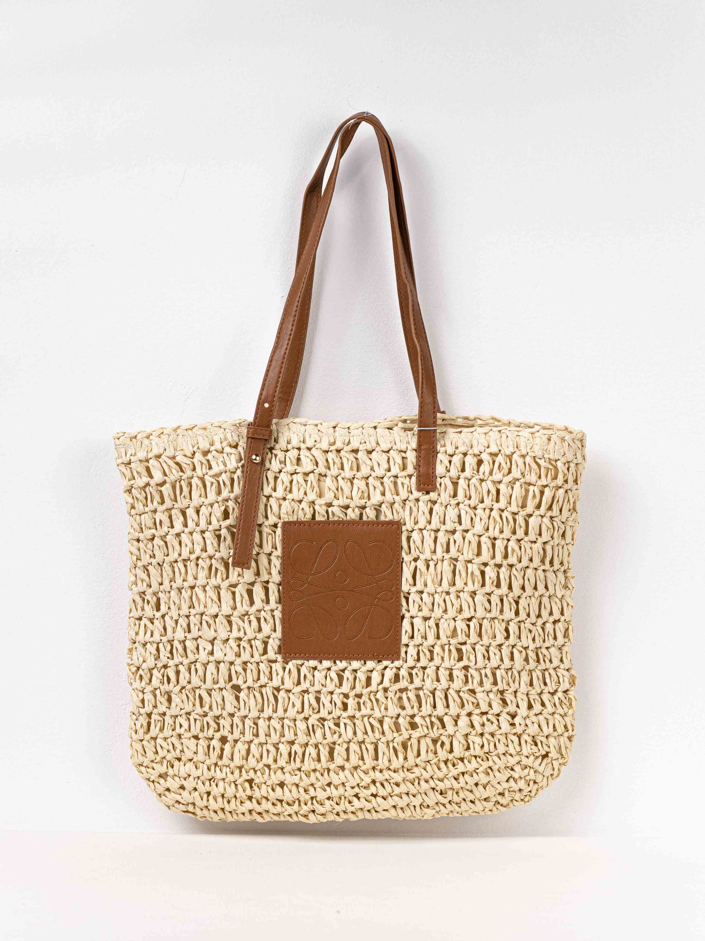 bolso tote rafia  