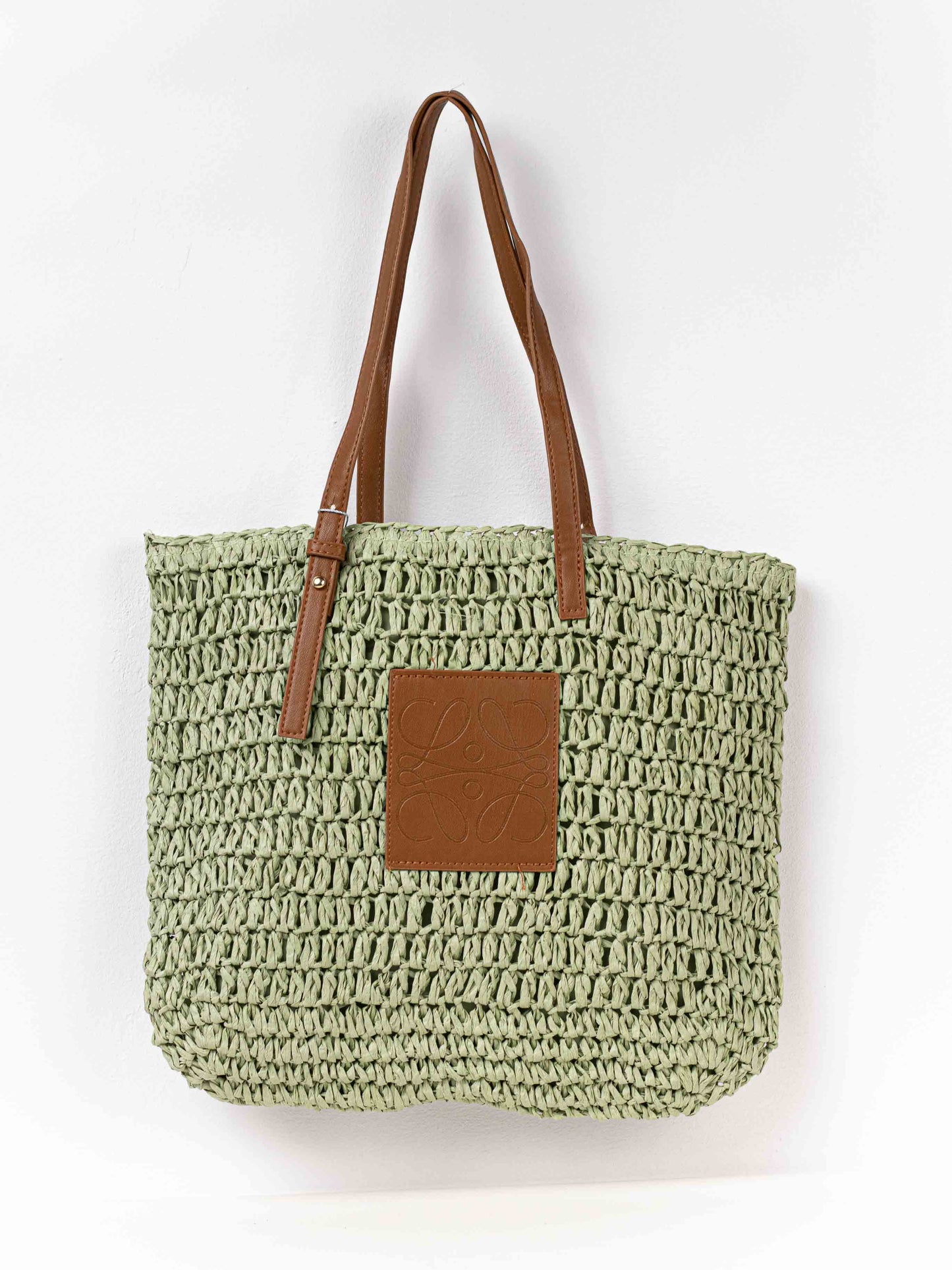 bolso tote rafia  