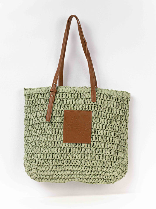 bolso tote rafia  