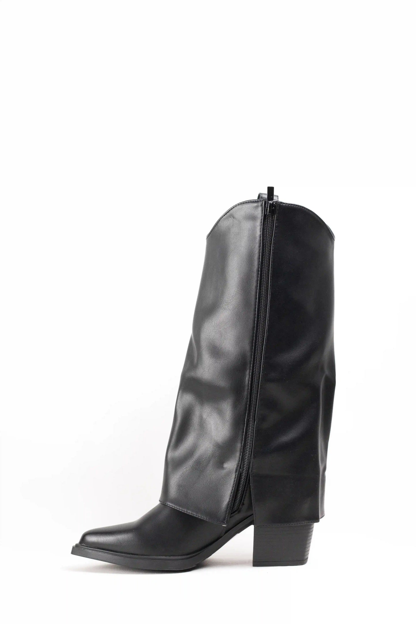 Botas cowboy mujer estilo pantalón negras con bordado animal print y tachuelas