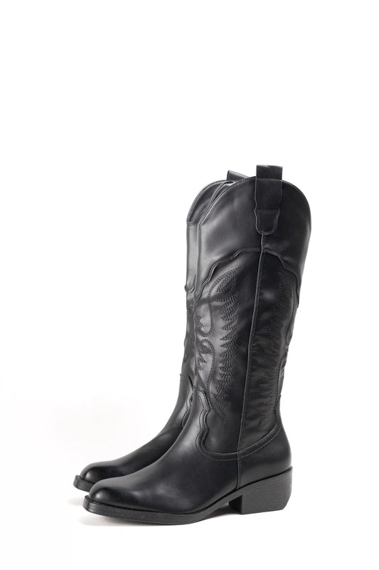 Botas cowboy mujer clásicas con tacón medio y bordado