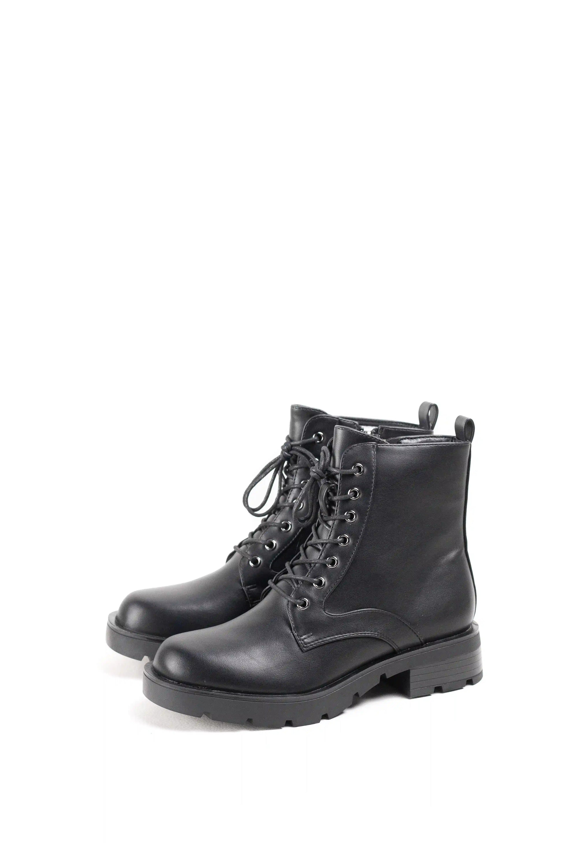 botas militares mujer con cordones y suela track Black 36