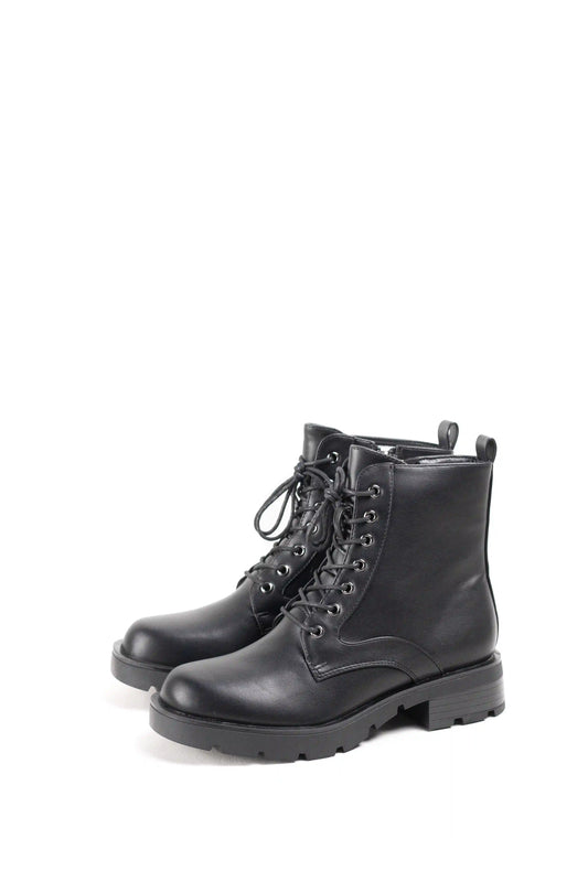 botas militares mujer con cordones y suela track Black 36