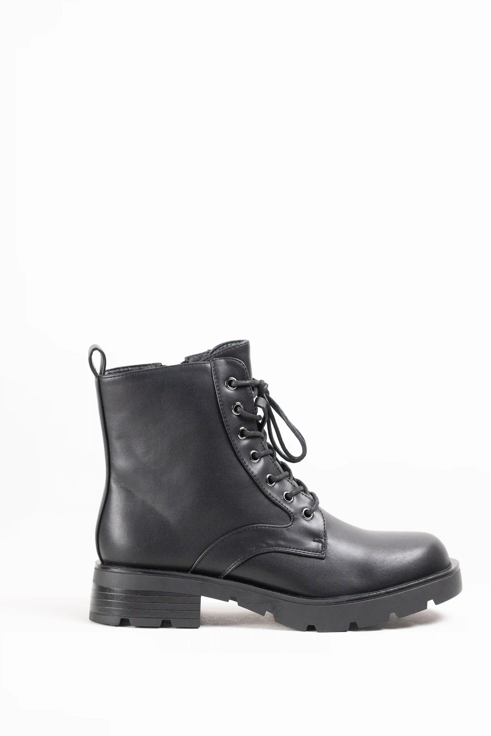 botas militares mujer con cordones y suela track Black 40