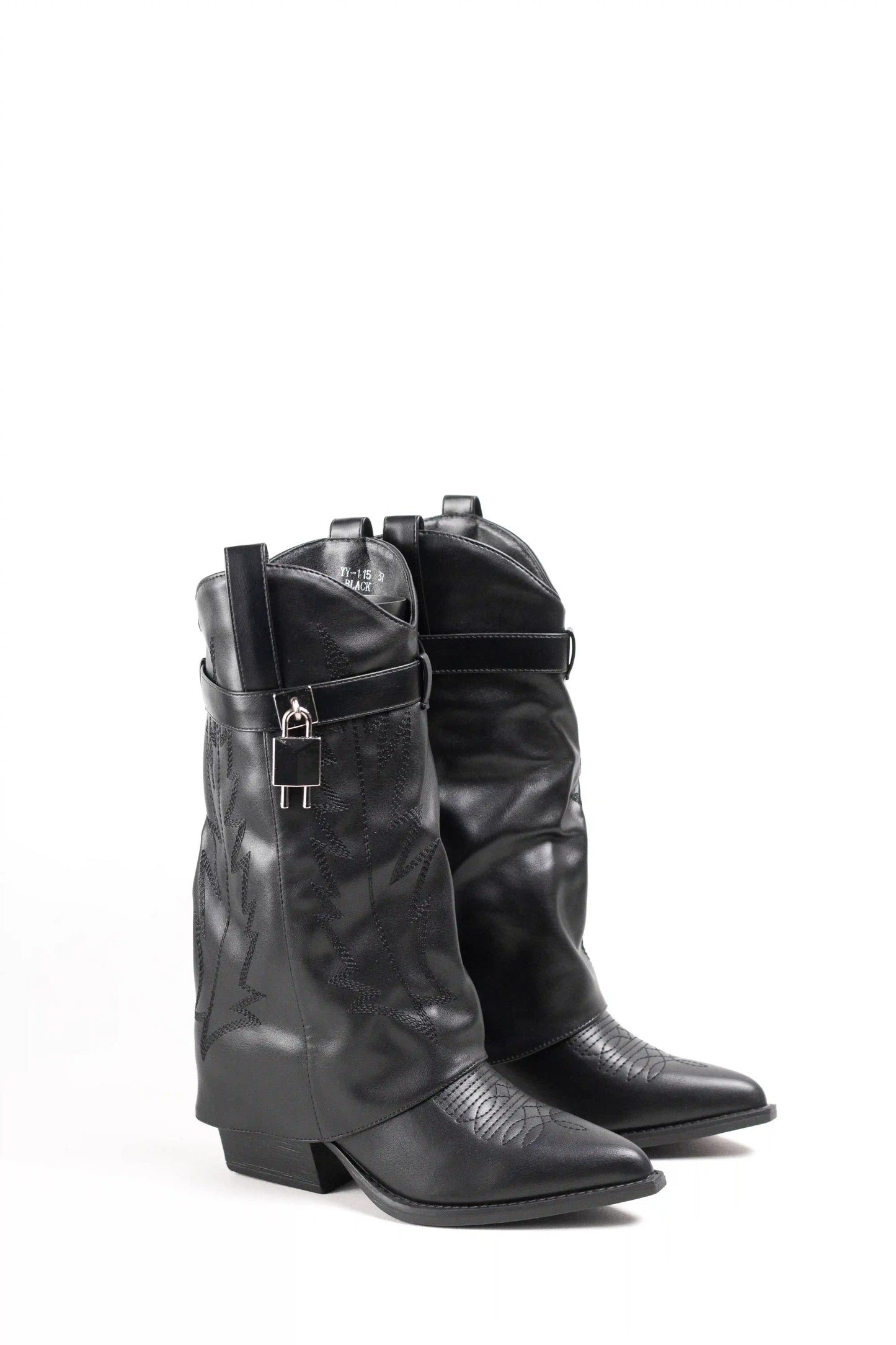 Botas cowboy estilo pantalón mujer con tacón gordo