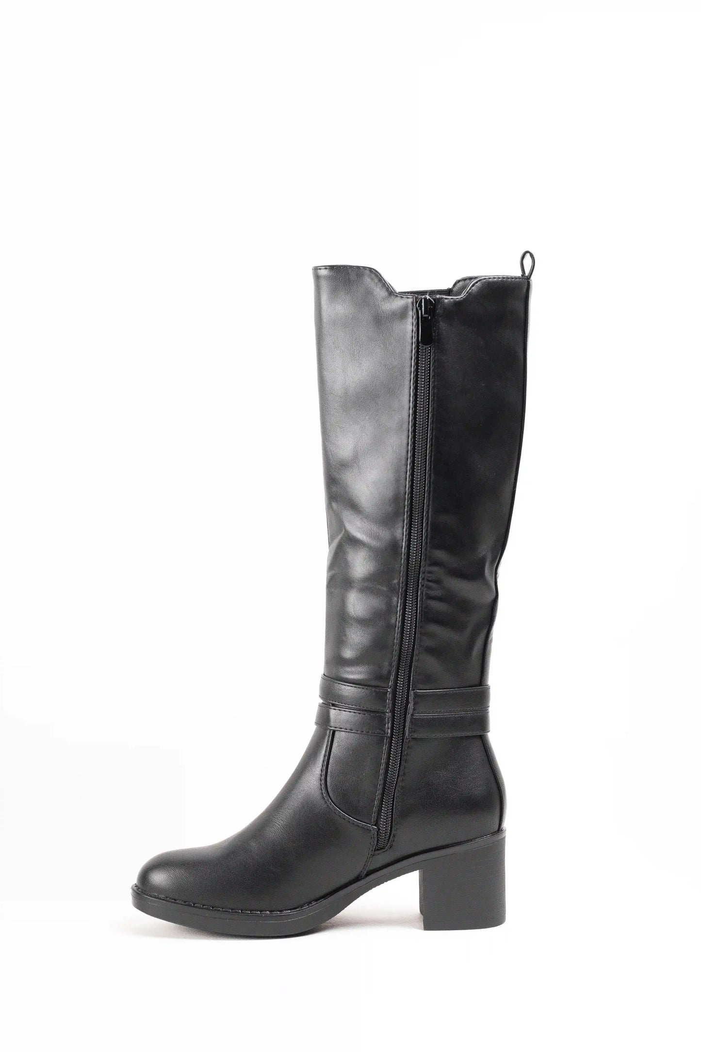 Botas altas con elásticos laterales y tacón gordo