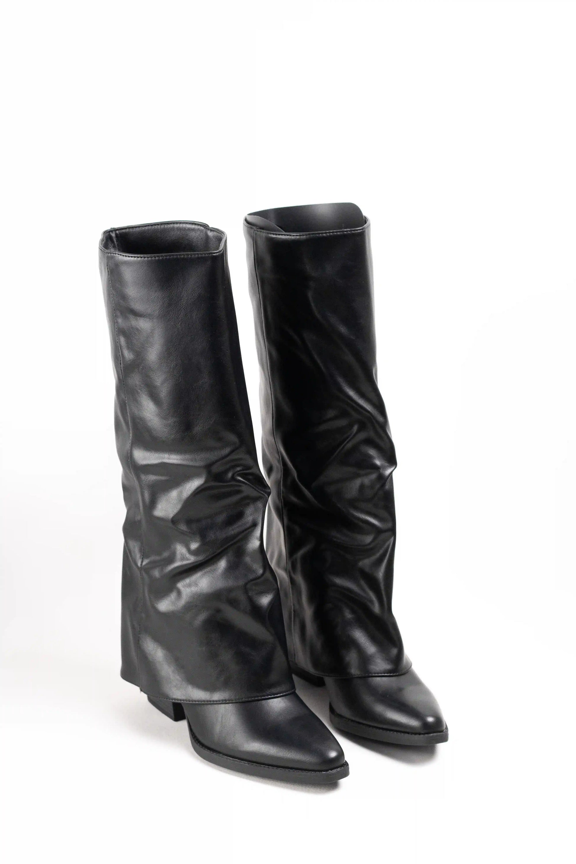 botas estilo pantalon con tacon medio Negro 38