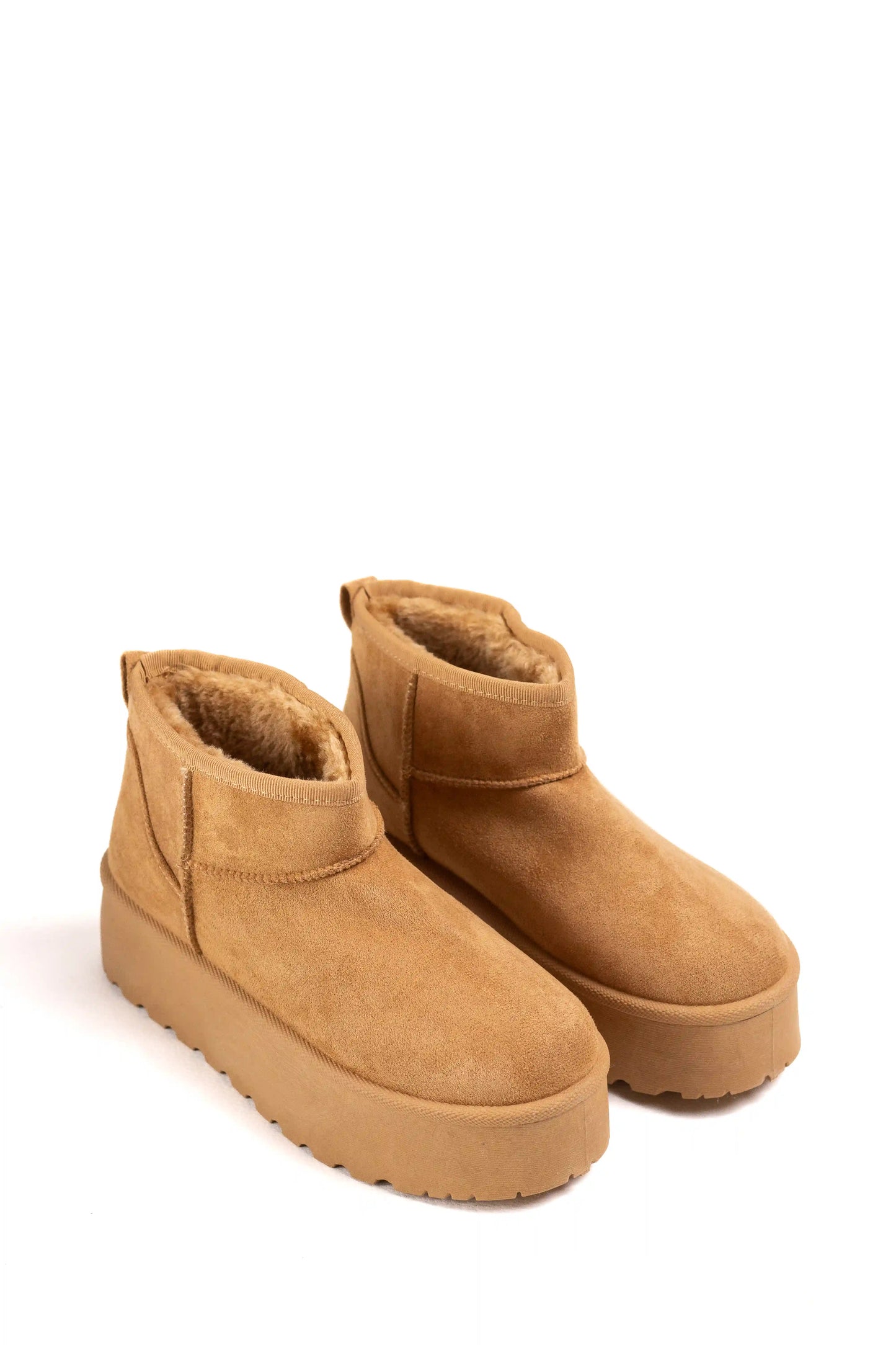 Botines nieve mujer con plataforma en color camel