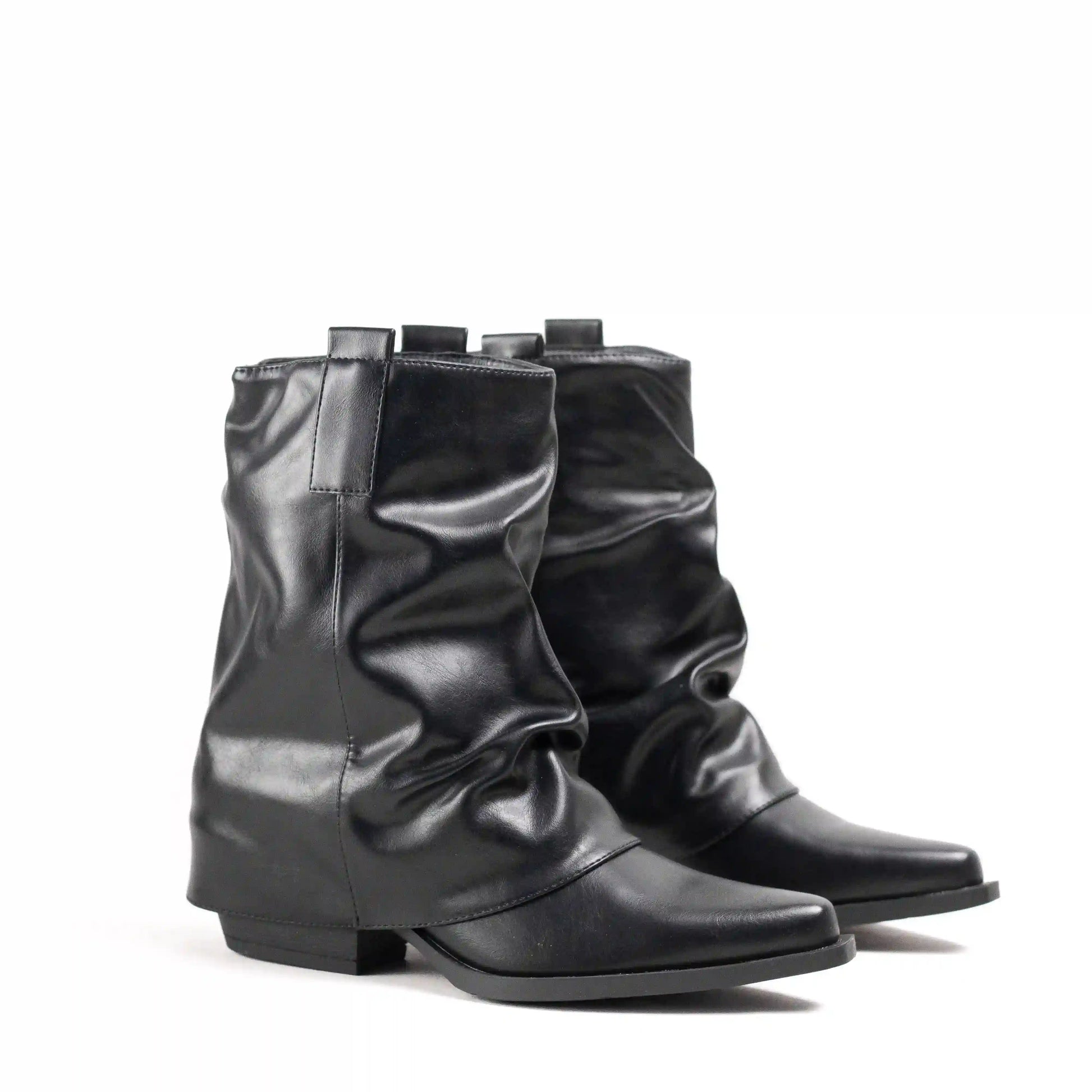 botines estilo pantalon mujer con tacon medio Negro 41