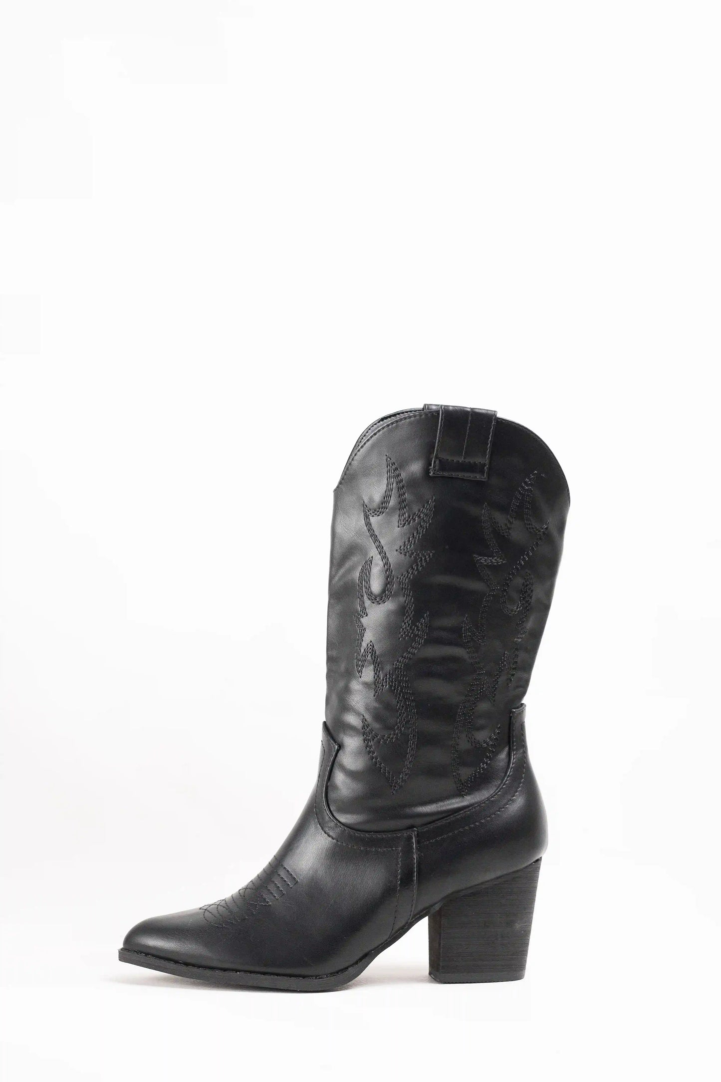 Botas Cowboy de Ante para Mujer con Bordados y Tacón de Madera