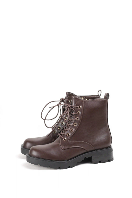 Botas militares mujer con cordones y suela track