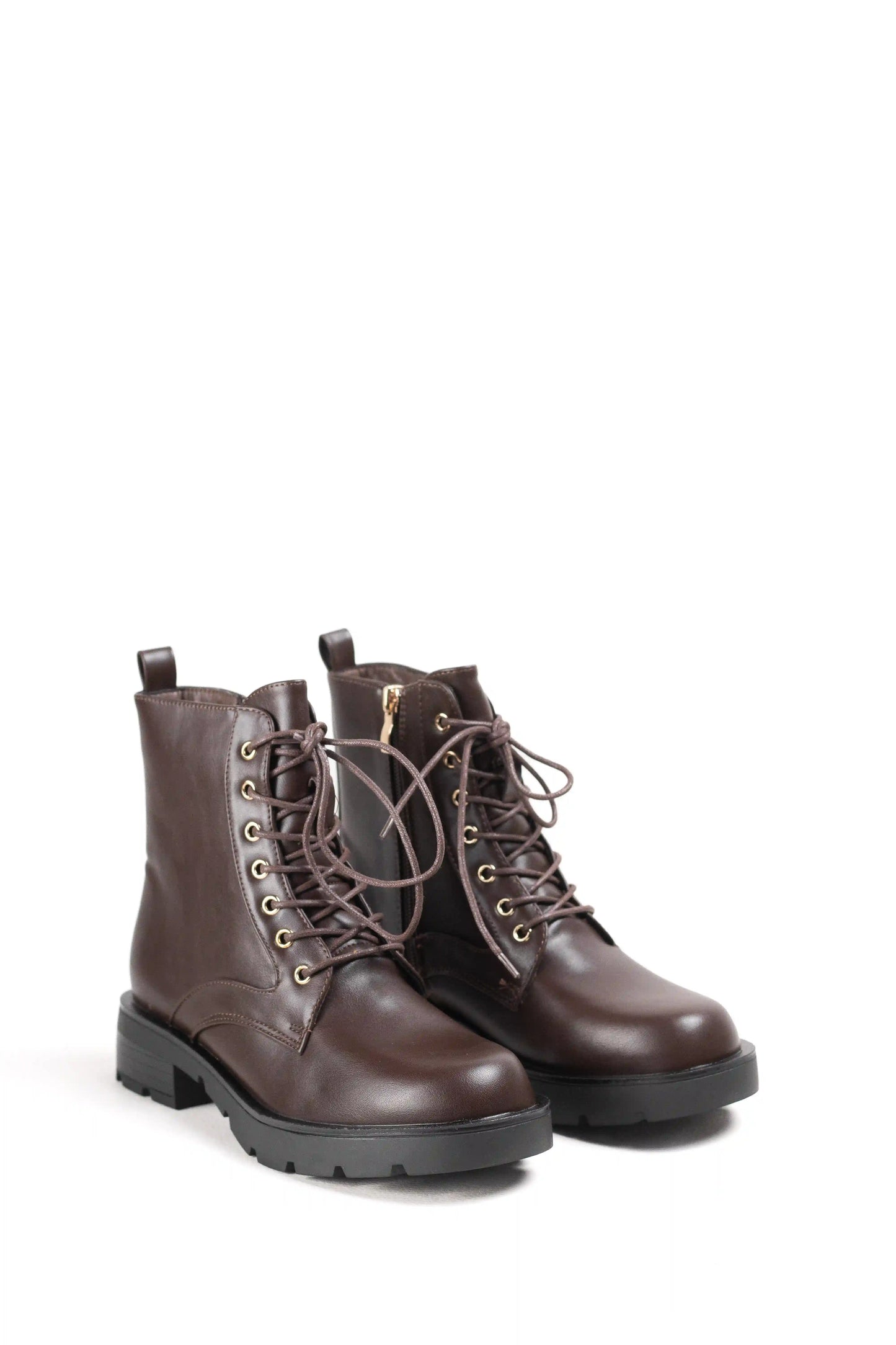 Botas militares mujer con cordones y suela track