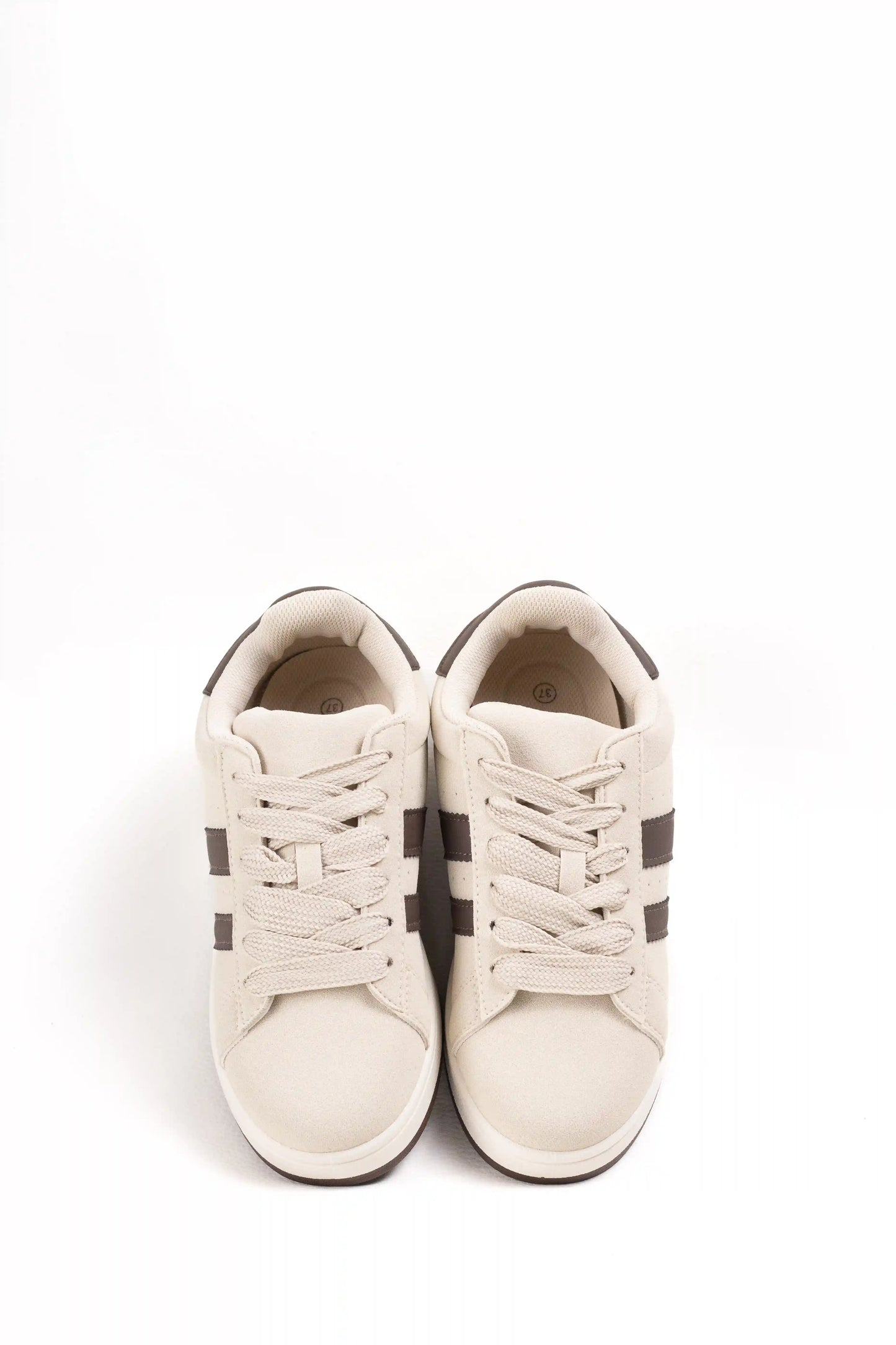 Zapatilla Clásica Casual de Ante Sintético, Estilo Tenis con Rayas Laterales, Suela Plana