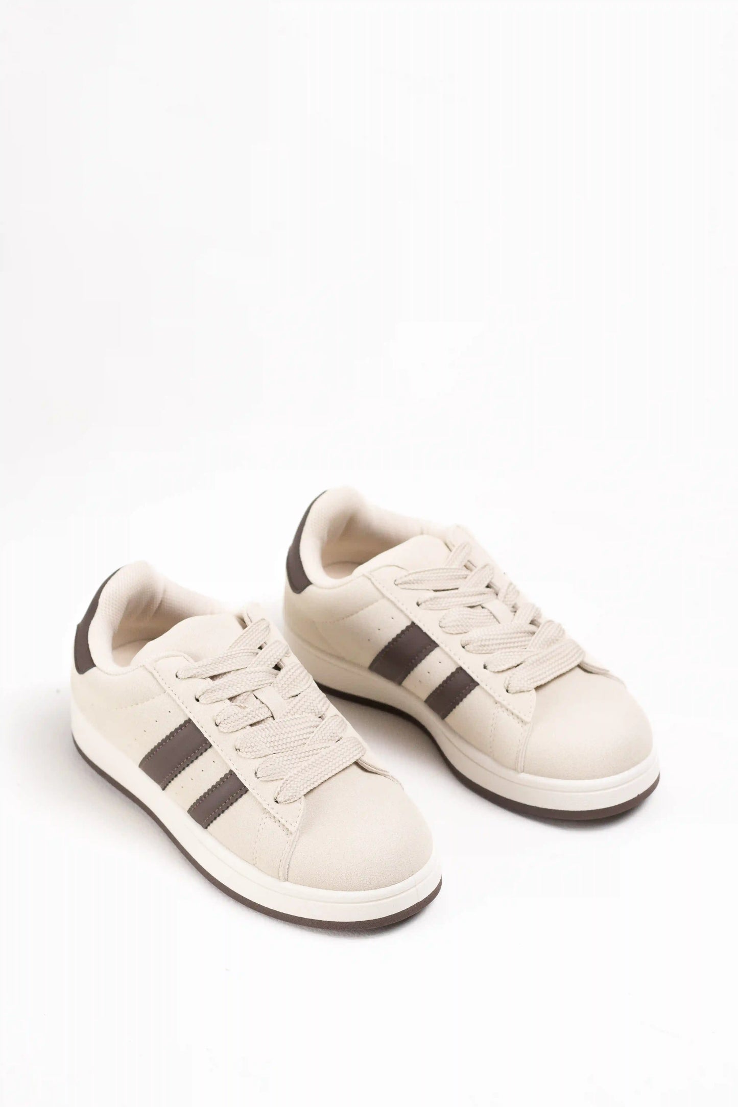 Zapatilla Clásica Casual de Ante Sintético, Estilo Tenis con Rayas Laterales, Suela Plana