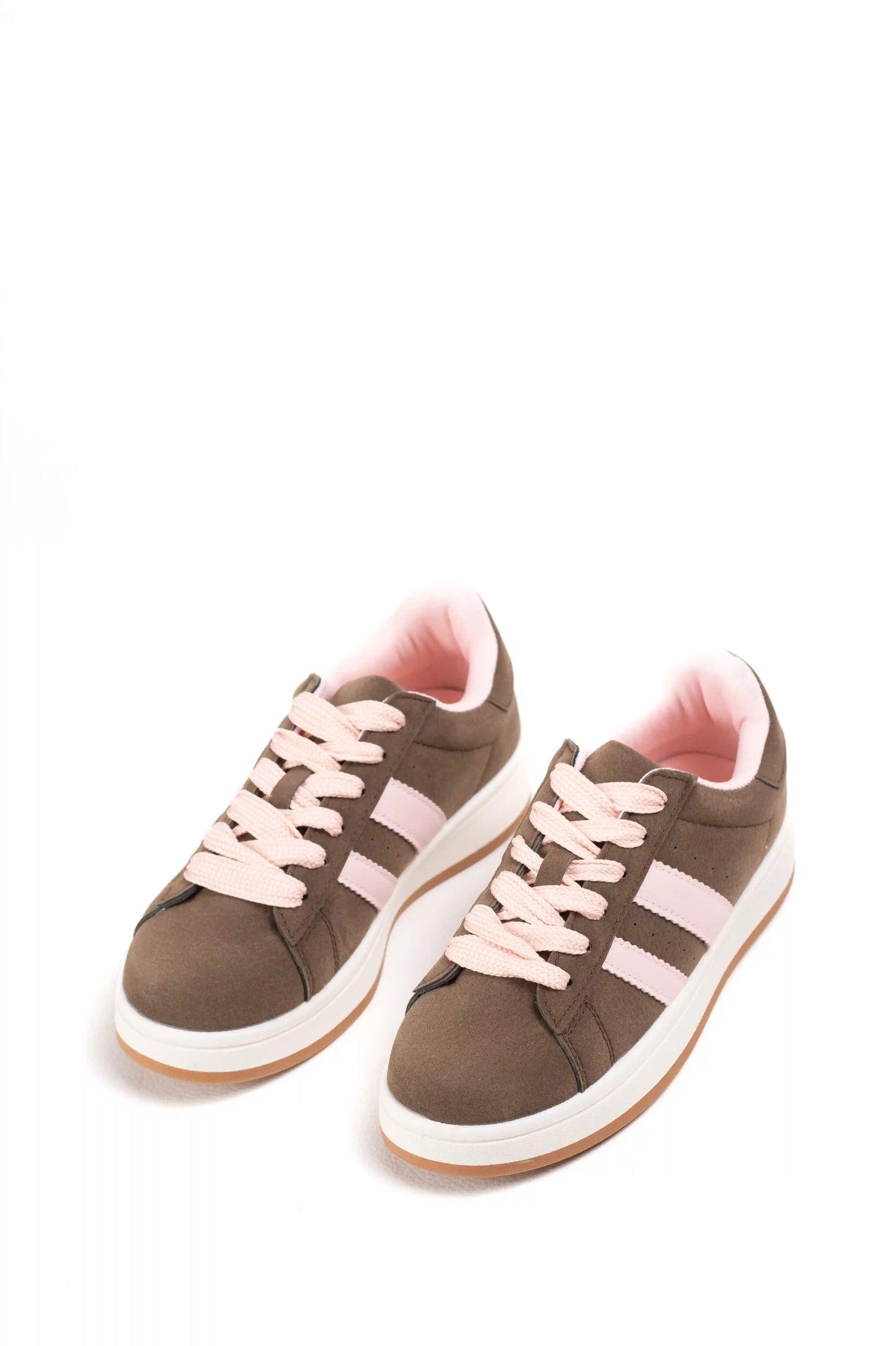 Zapatilla Clásica Casual de Ante Sintético, Estilo Tenis con Rayas Laterales, Suela Plana