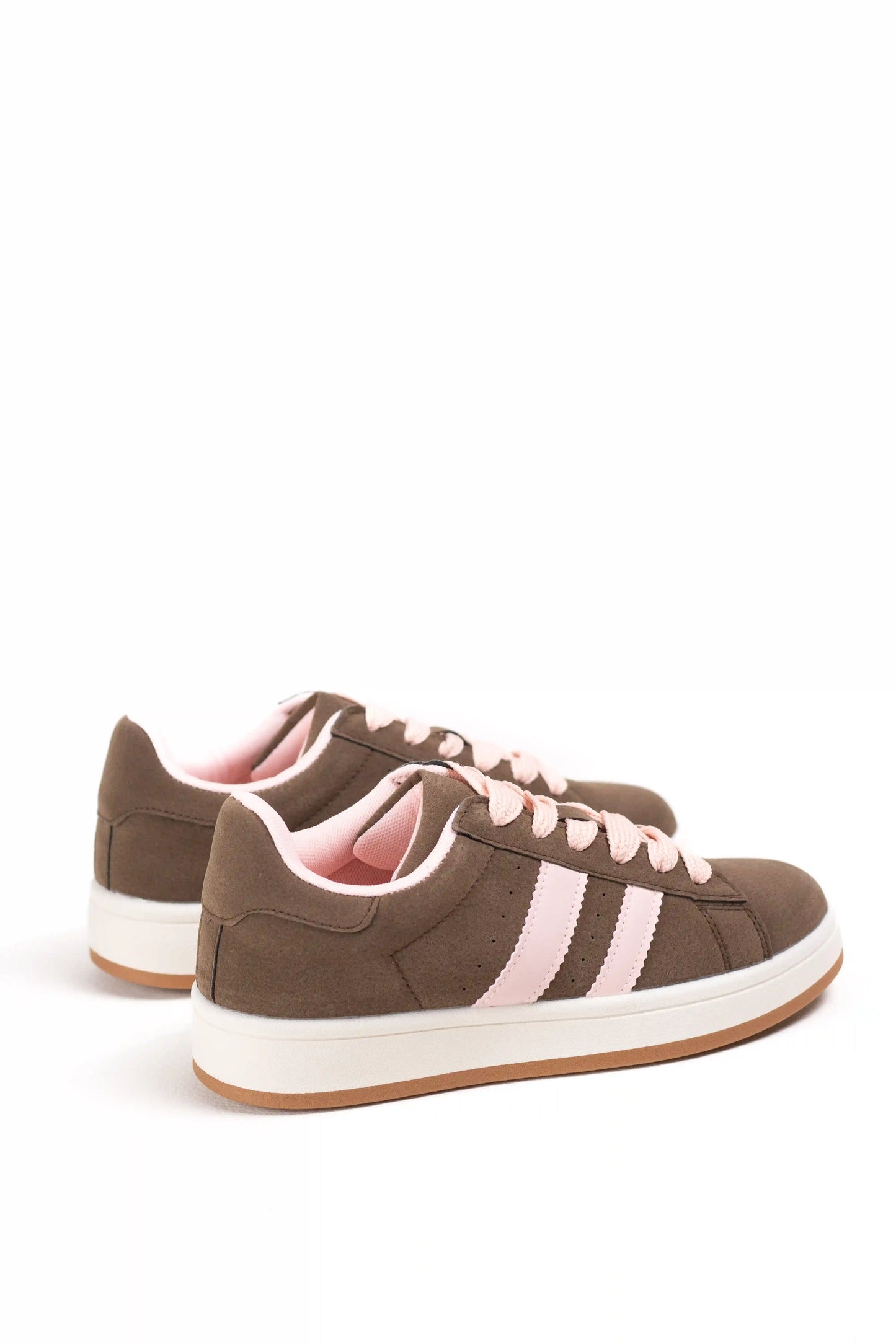 Zapatilla Clásica Casual de Ante Sintético, Estilo Tenis con Rayas Laterales, Suela Plana