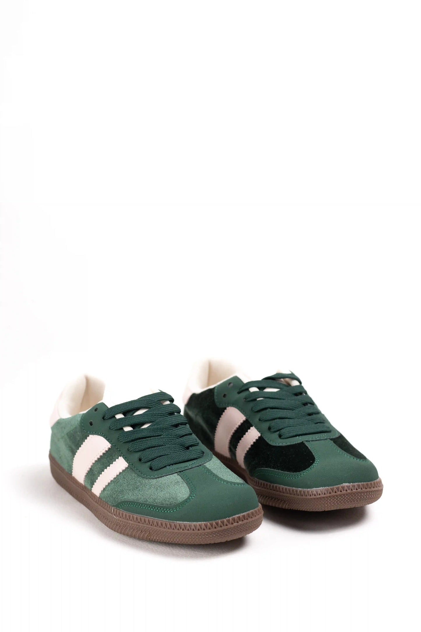 zapatillas estilo retro detalle terciopelo con suela antideslizante Green 38