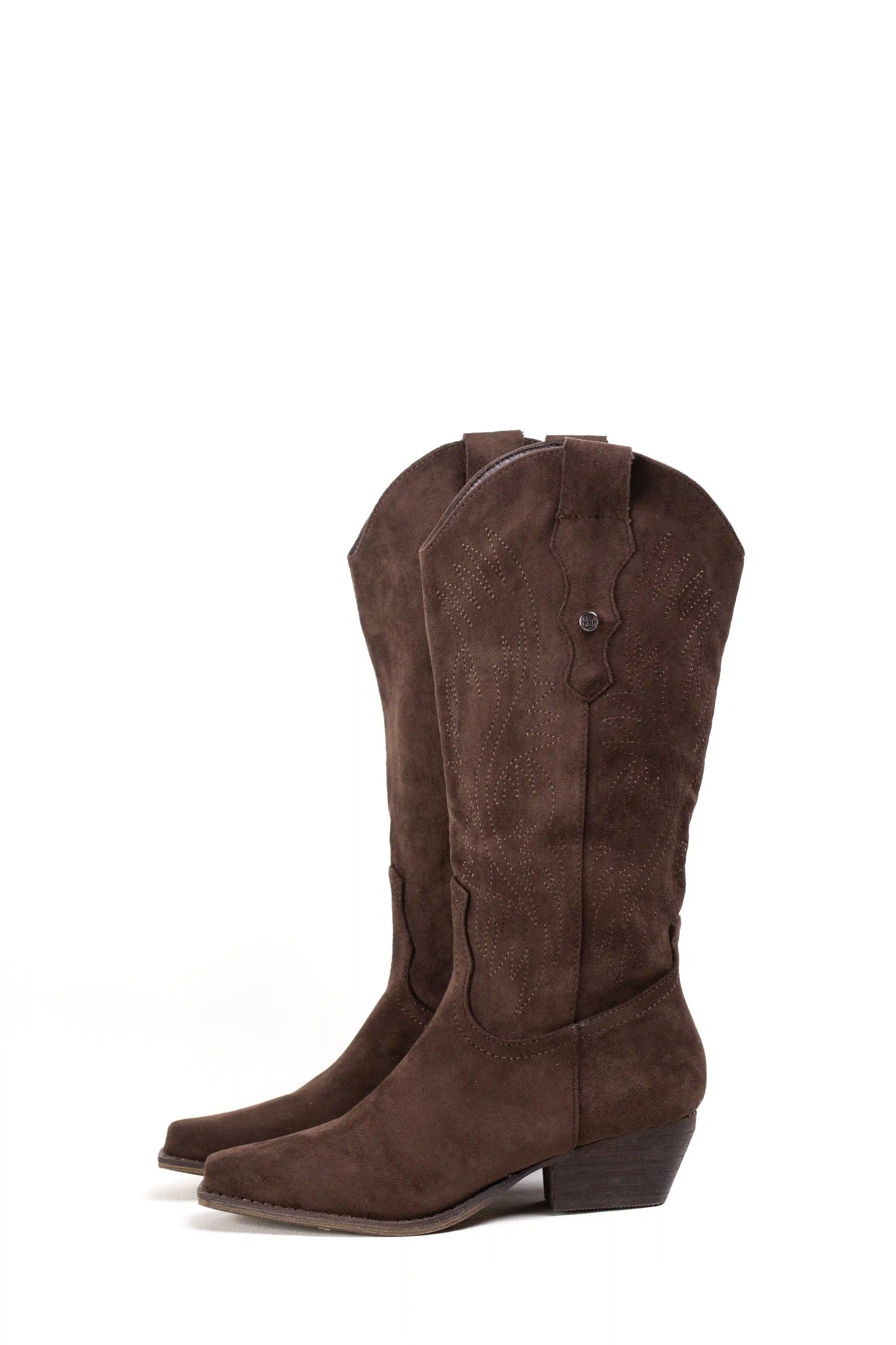 botas cowboy mujer con tacon bajo y cremallera estilo camperas western Brown 36