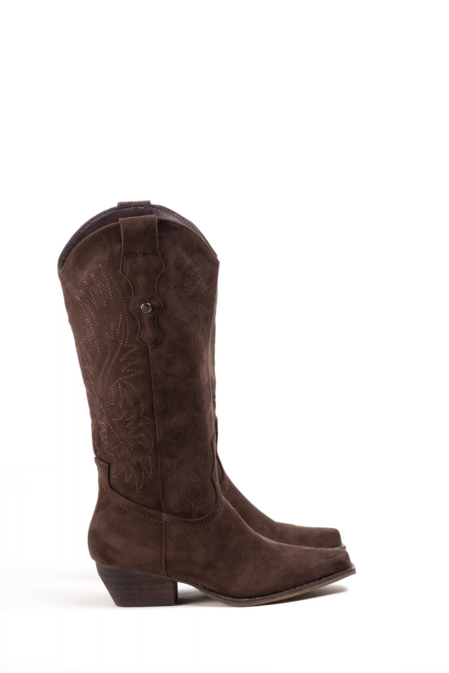 botas cowboy mujer con tacon bajo y cremallera estilo camperas western Brown 39