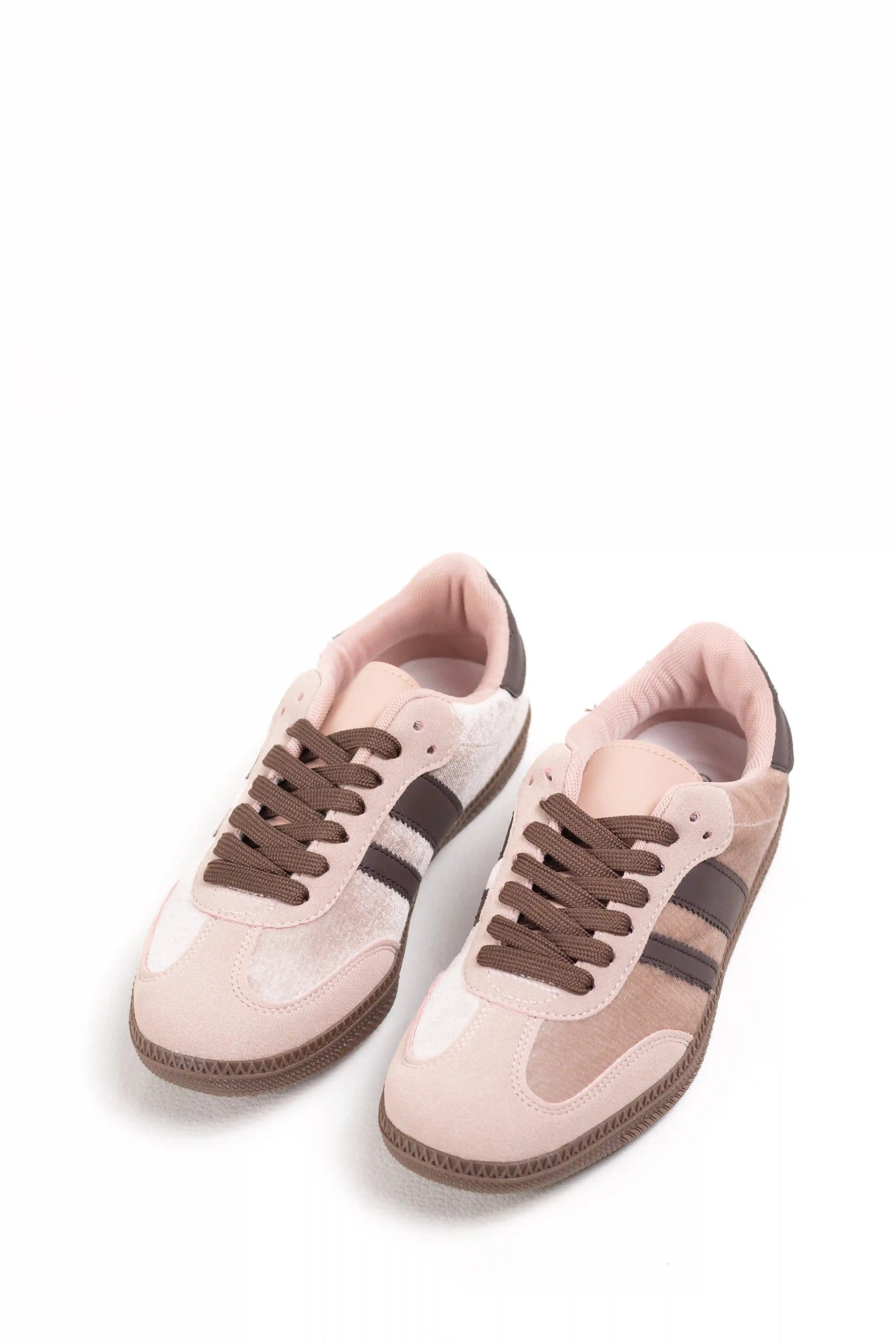 zapatillas estilo retro detalle terciopelo con suela antideslizante Pink 38